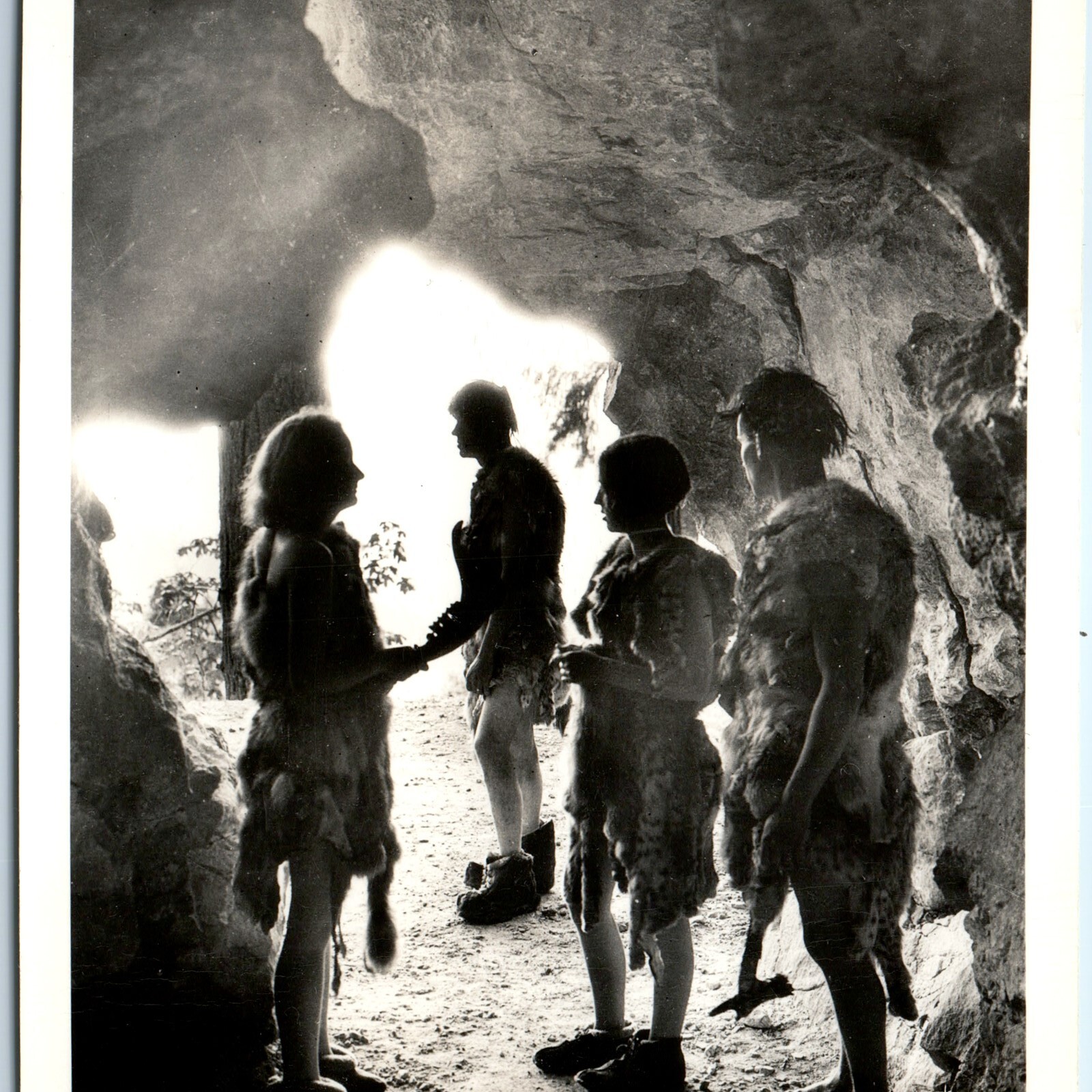 c1950s Oregon Caves RPPC Postcard Cavemen Guarding Cave Junction Portal Patrol