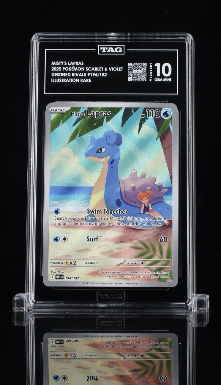 2025 Pokemon SV Destined Rivals 194/182 Misty's Lapras IR TAG GEM MINT 10