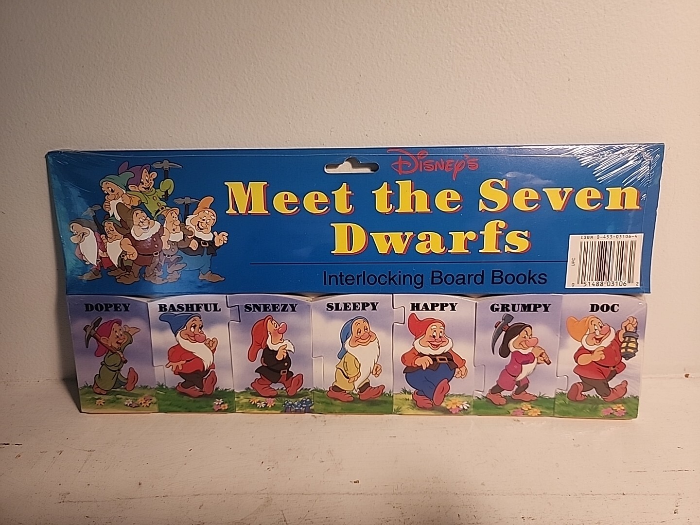 Vintage 1993 Disney\'s Meet the Seven Dwarf\'s Interlocking Board Books NIB