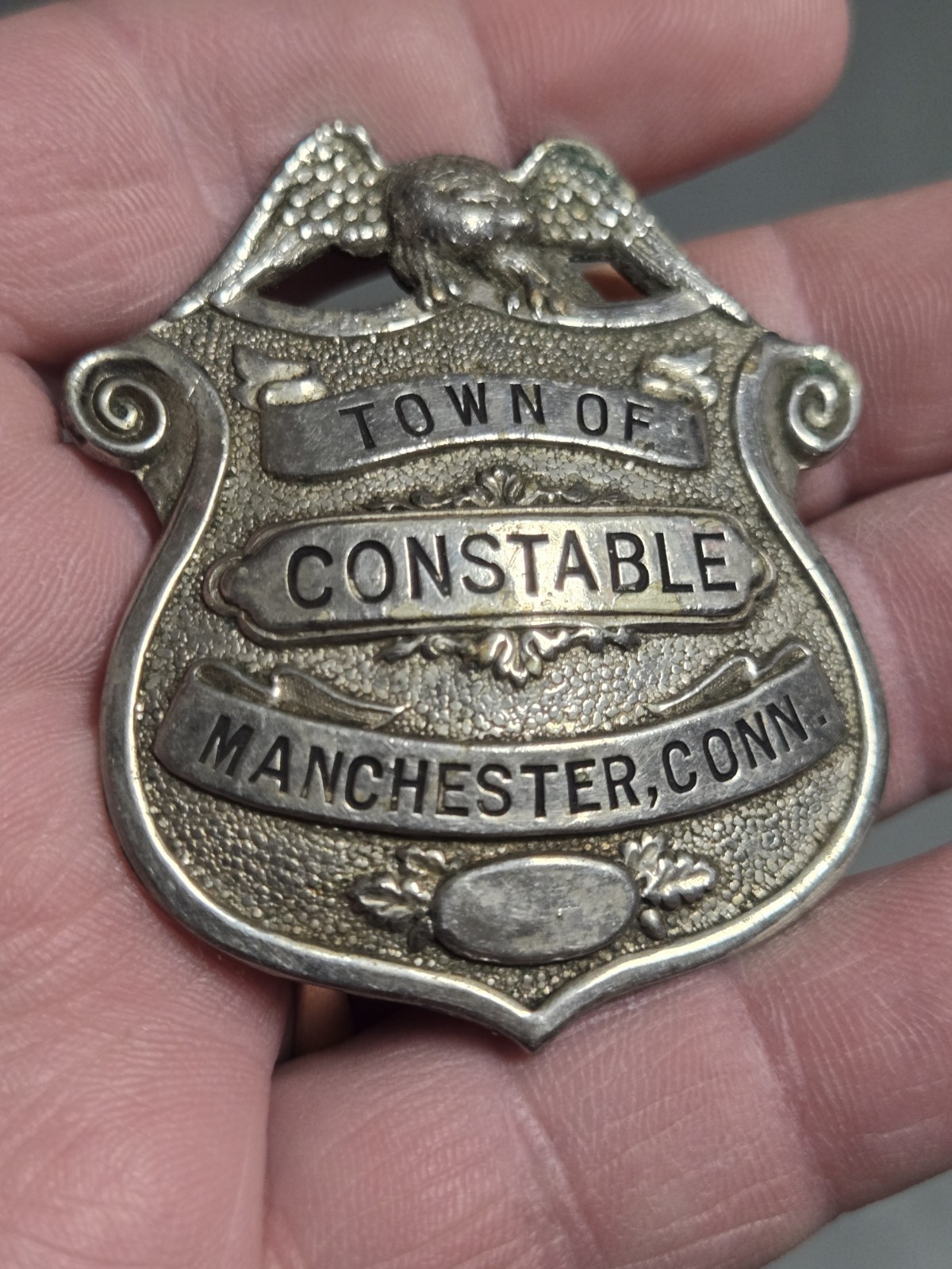 Old rare Vintage OBSOLETE 1930s Manchester Connecticut Conn CT Constable Badge
