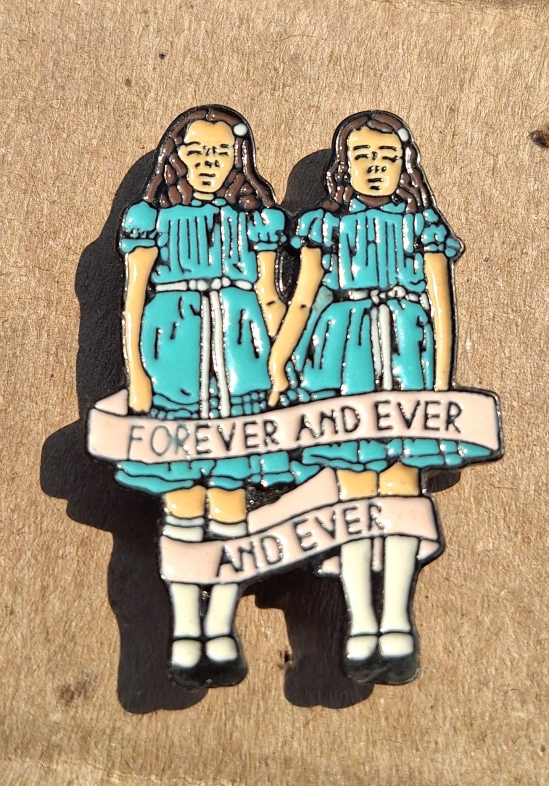 The Shining Horror Movie Twin Sisters Enamel Metal Pin Back