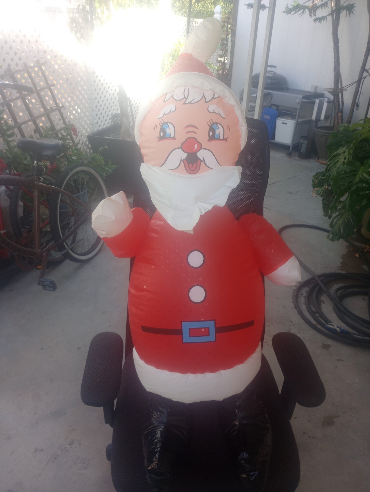 Vintage 1965 NASCO Japan Vinyl Inflatable Santa Claus Blow Up Christmas Kitsch