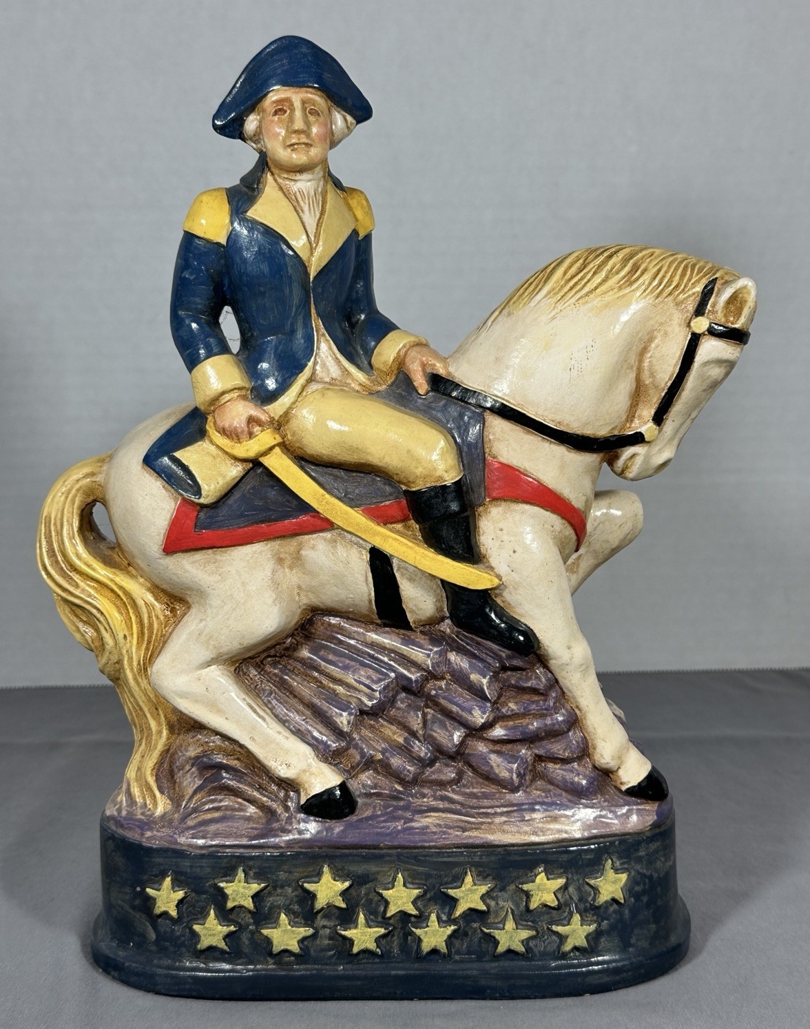 George Washington Pennsylvania Chalkware Statue Americana Patriotic Folk Art 12\