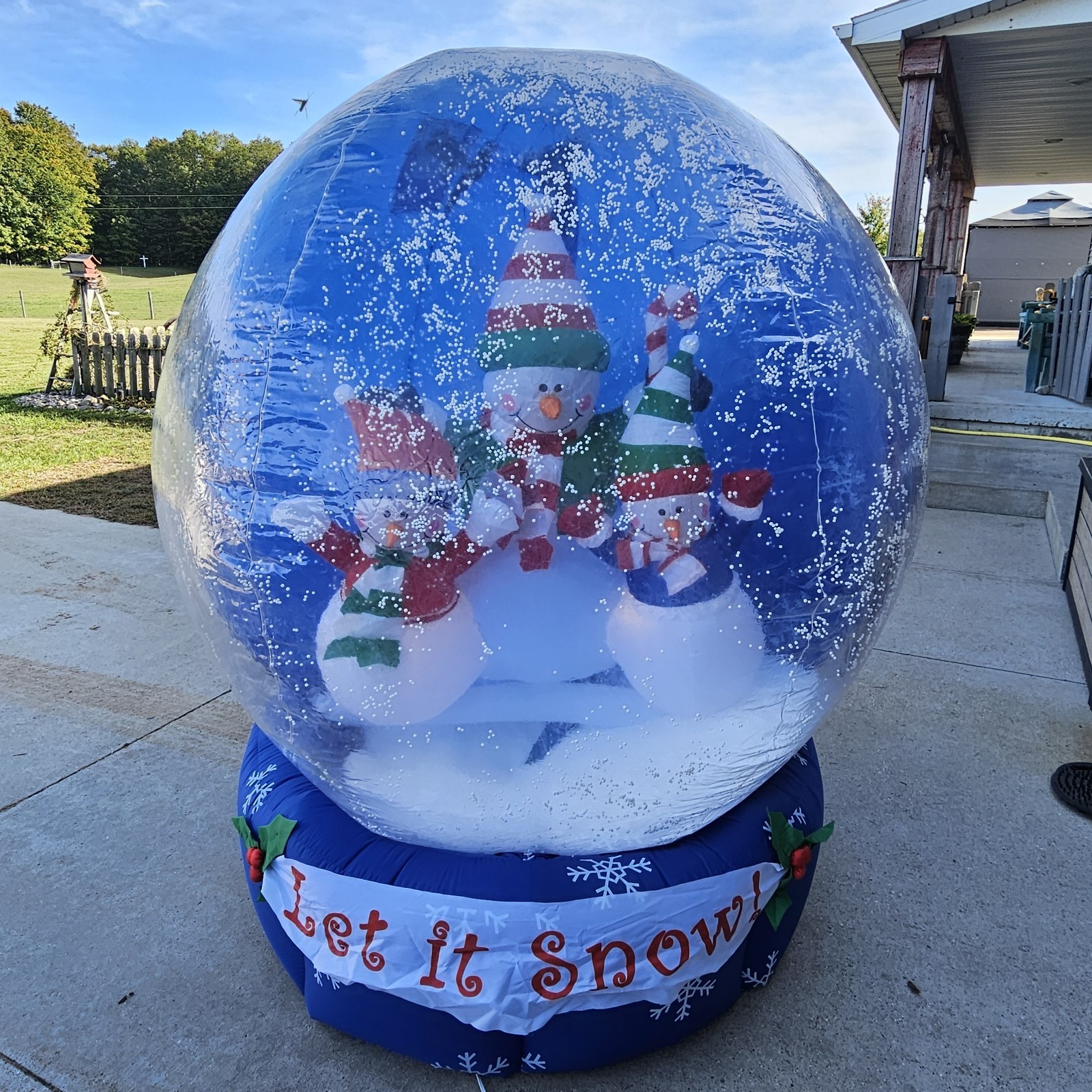 Gemmy 6\' Airblown Snow Globe Christmas Inflatable with 3 Snowmen \