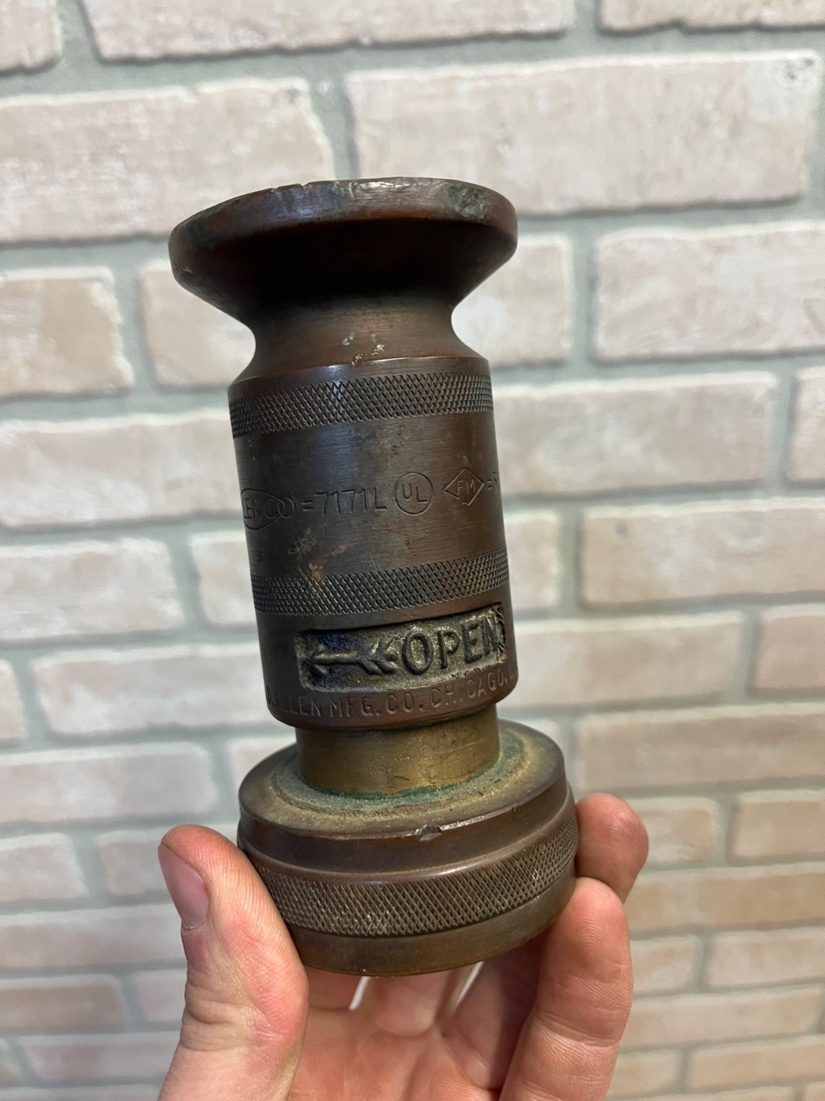 Antique Vintage W.D. Allen Solid Brass Short Hose 4.5