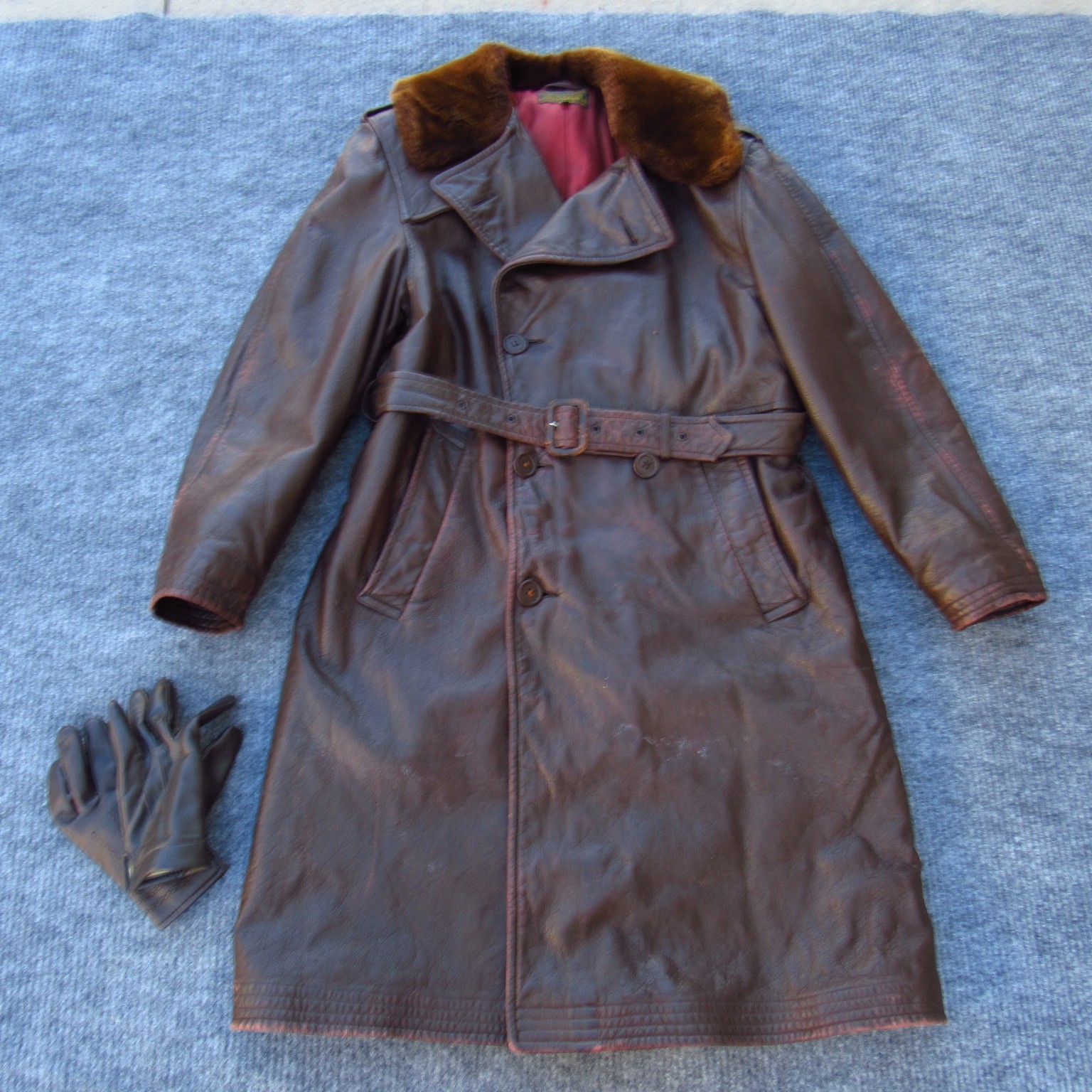 US Navy Leather Aircraft Transport Coat M-69F Gordon & Ferguson Size 40 WWII