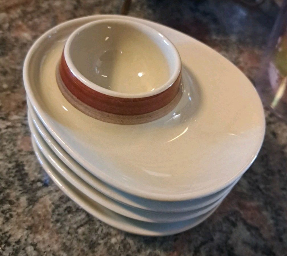 VTG Set 4 Figgjo Dovre Ceramic Egg Cups Rolf Frøyland Norway Mid Century Modern