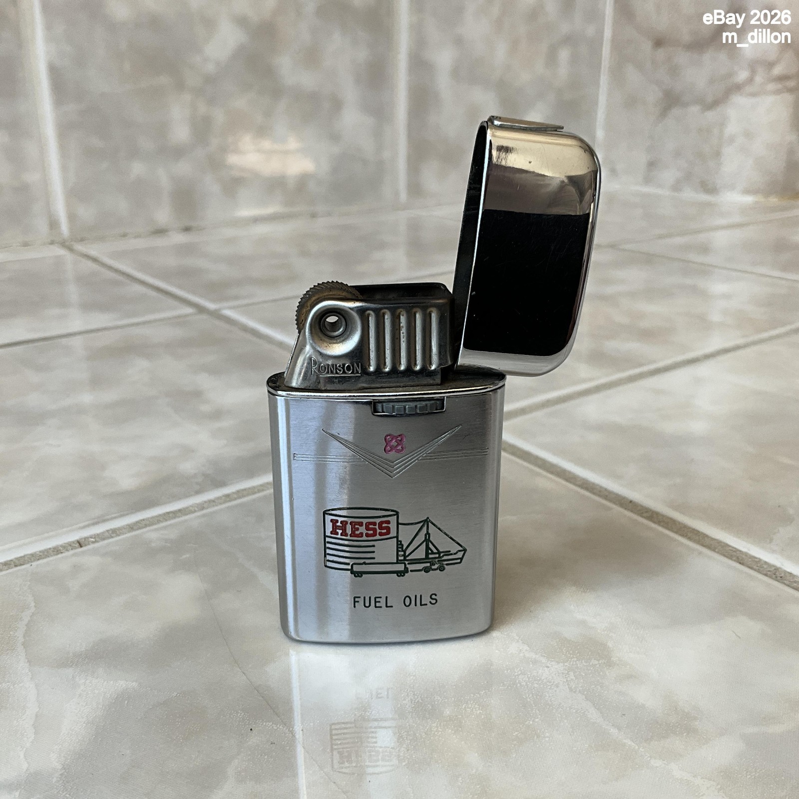 Rare 1960s Hess Toy Truck Oil & Chemical Corp Ronson Varaflame Lighter Fuel Oils
