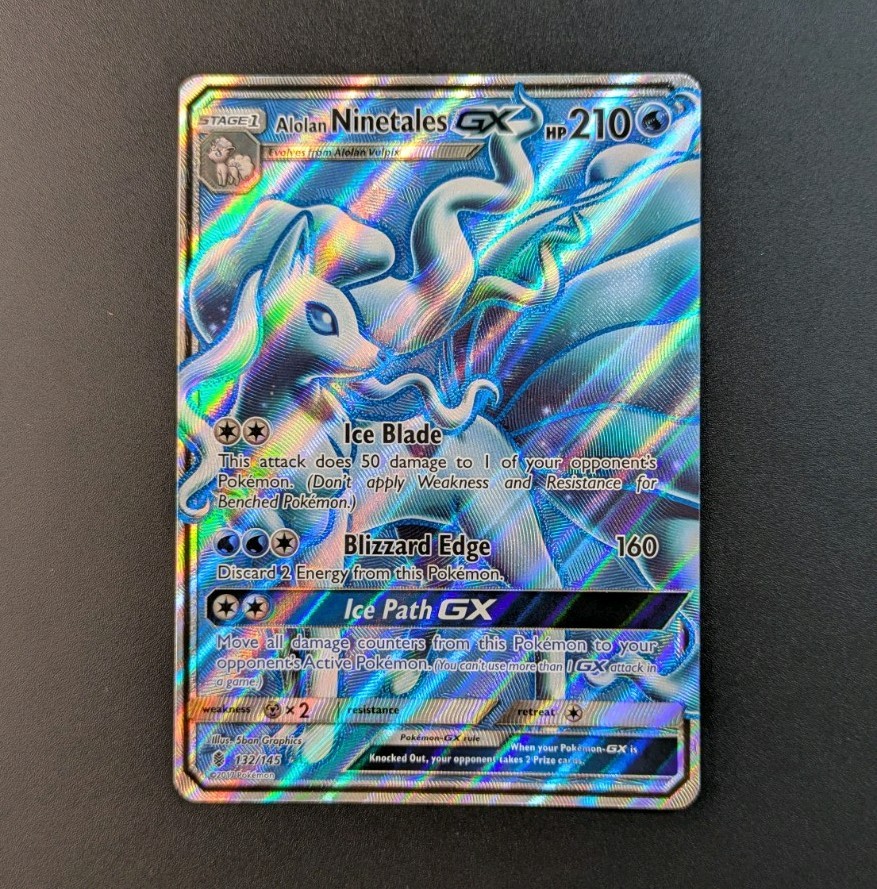 Pokémon TCG Alolan Ninetales GX Full Art Holo 132/145 2017 Ultra Rare