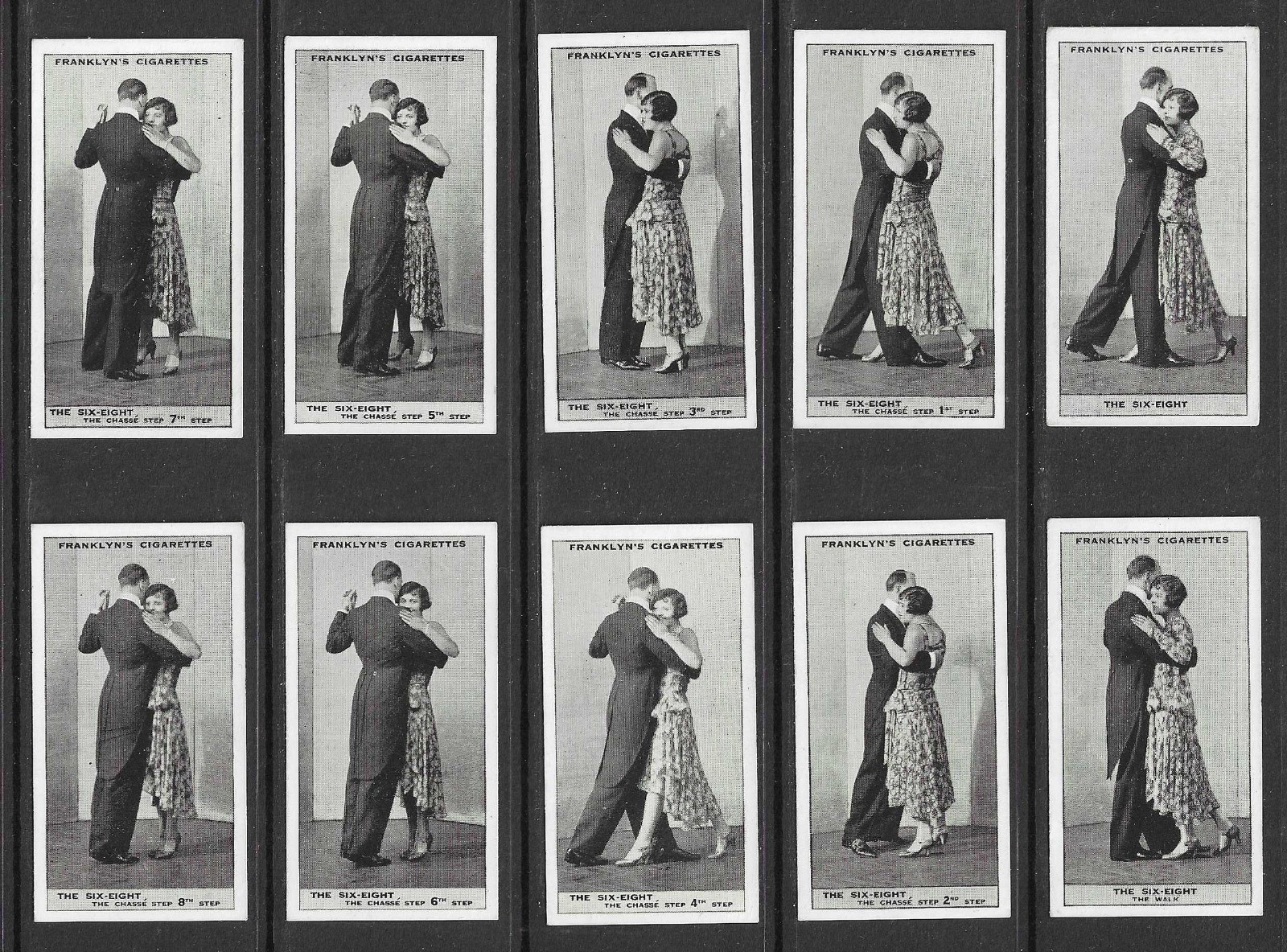 Franklyn\'s 1931 MODERN DANCE STEPS 2nd series complete set cigarette cards