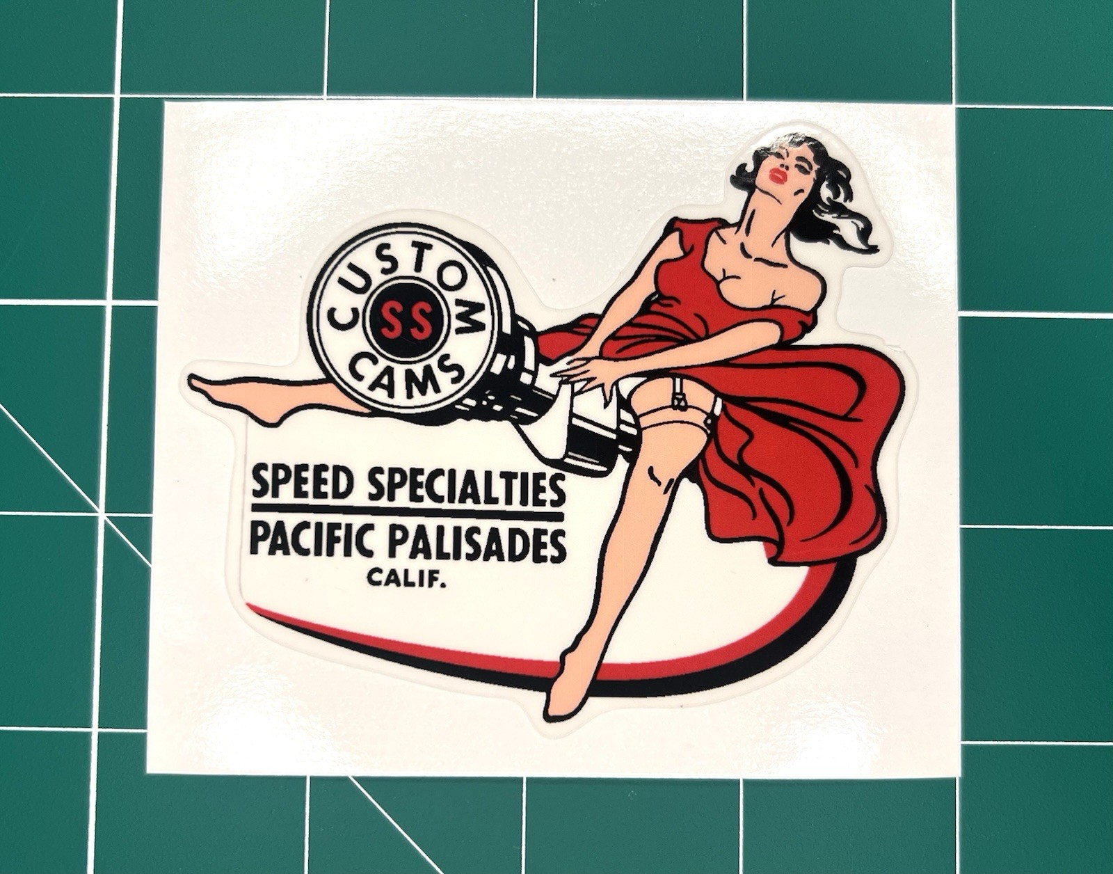 New Vintage Custom Cams Speed Specialties Pacific Palisades Sticker Decal