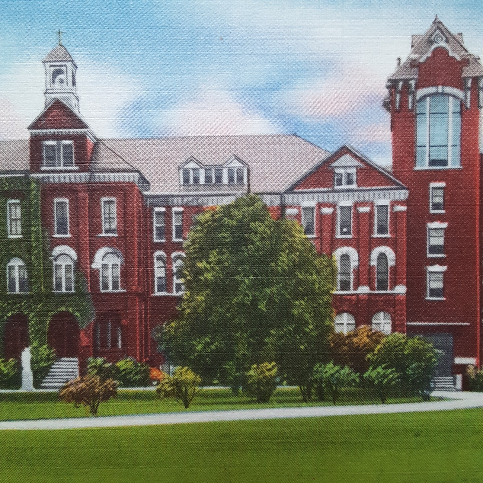 St. Anselms College Manchester, NH Vintage Linen Postcard