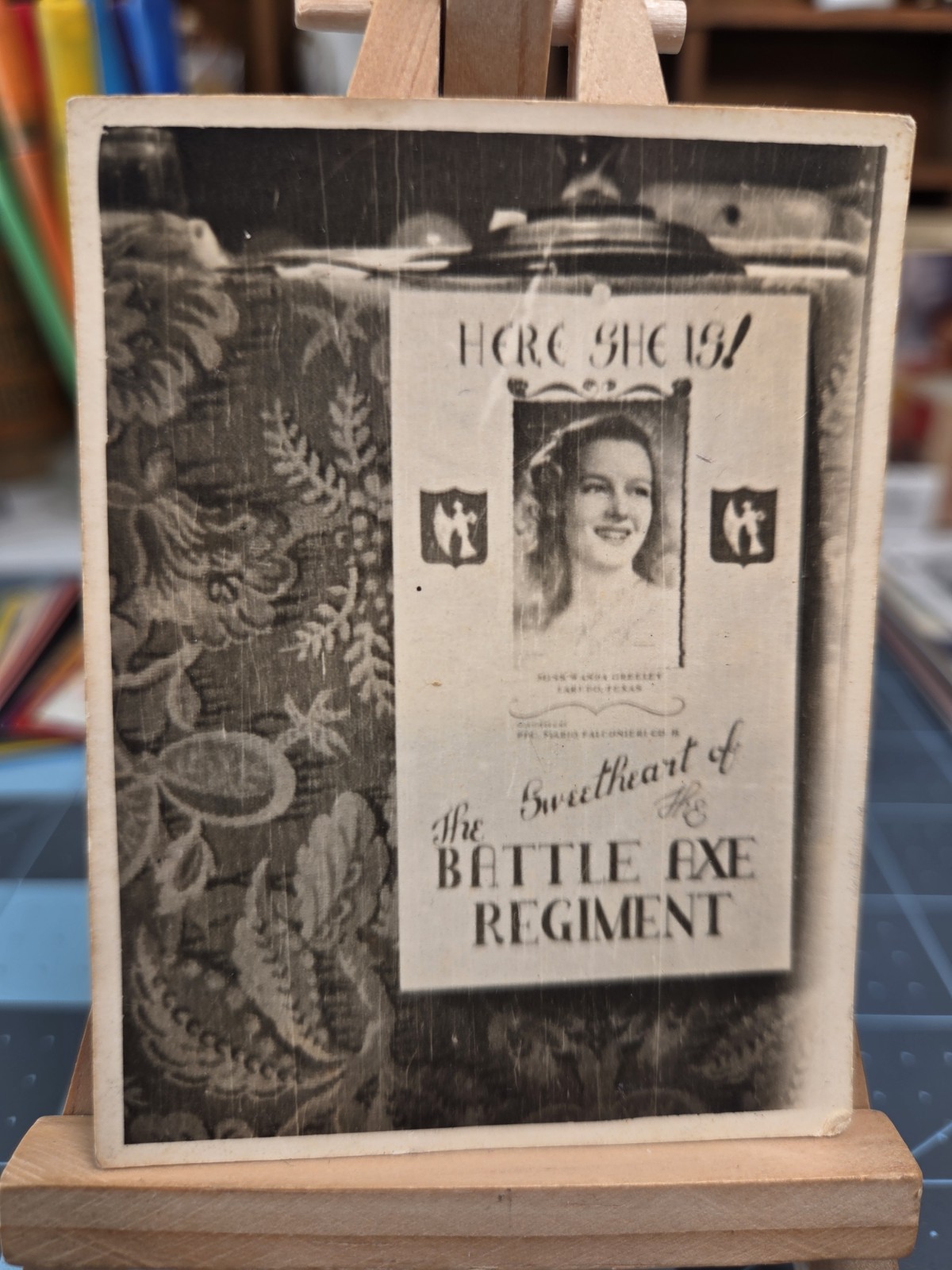WWII Battle Axe Regiment Sweetheart Contest Winner Photo 1940s Military