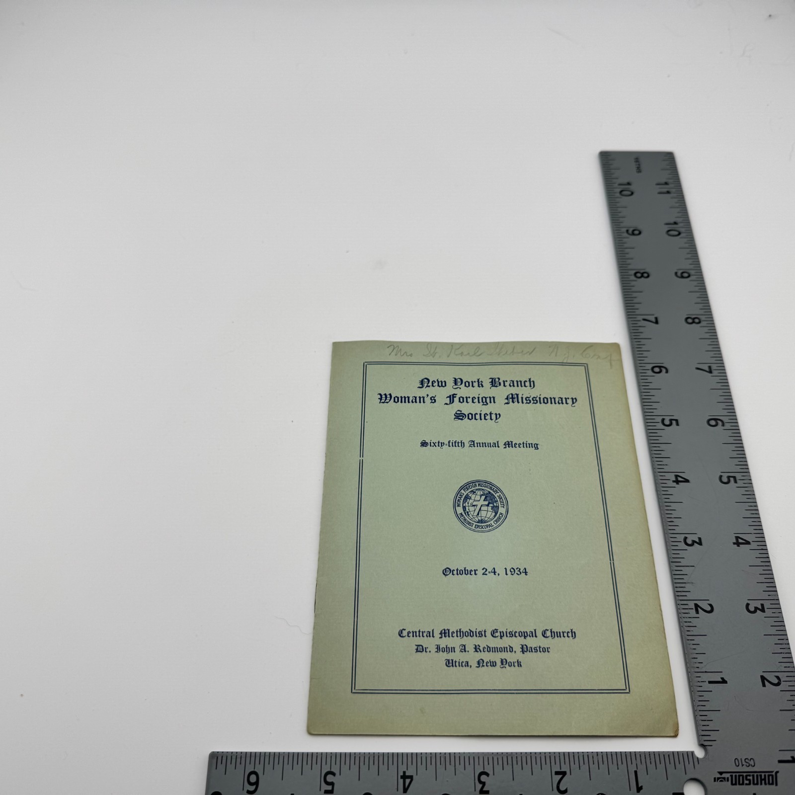 1934 Woman's Foreign Missionary Society Annual Meeting Utica NY Methodist
