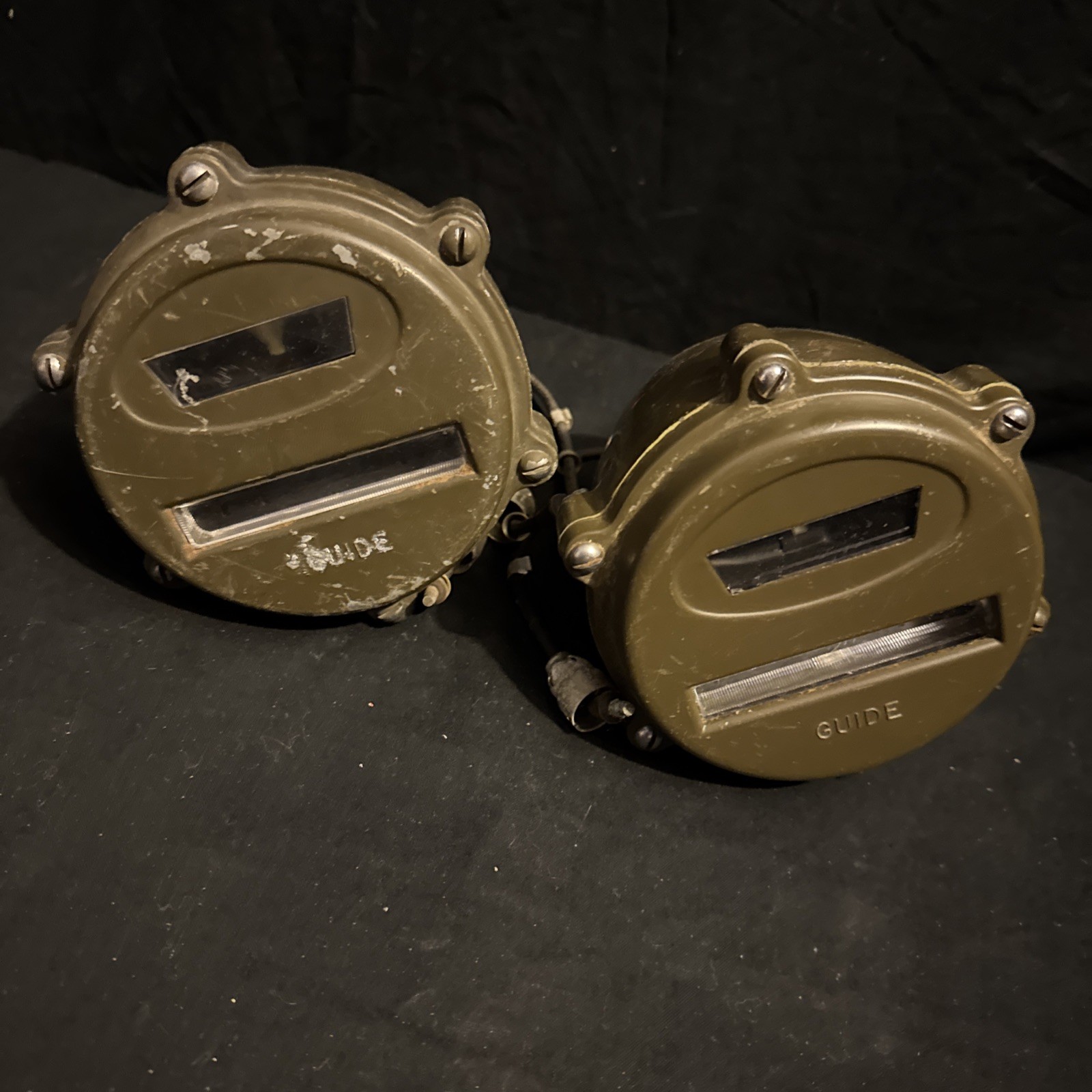Set Of 2 Vintage Military Blackout Tail Lights Industrial Lamp Corp