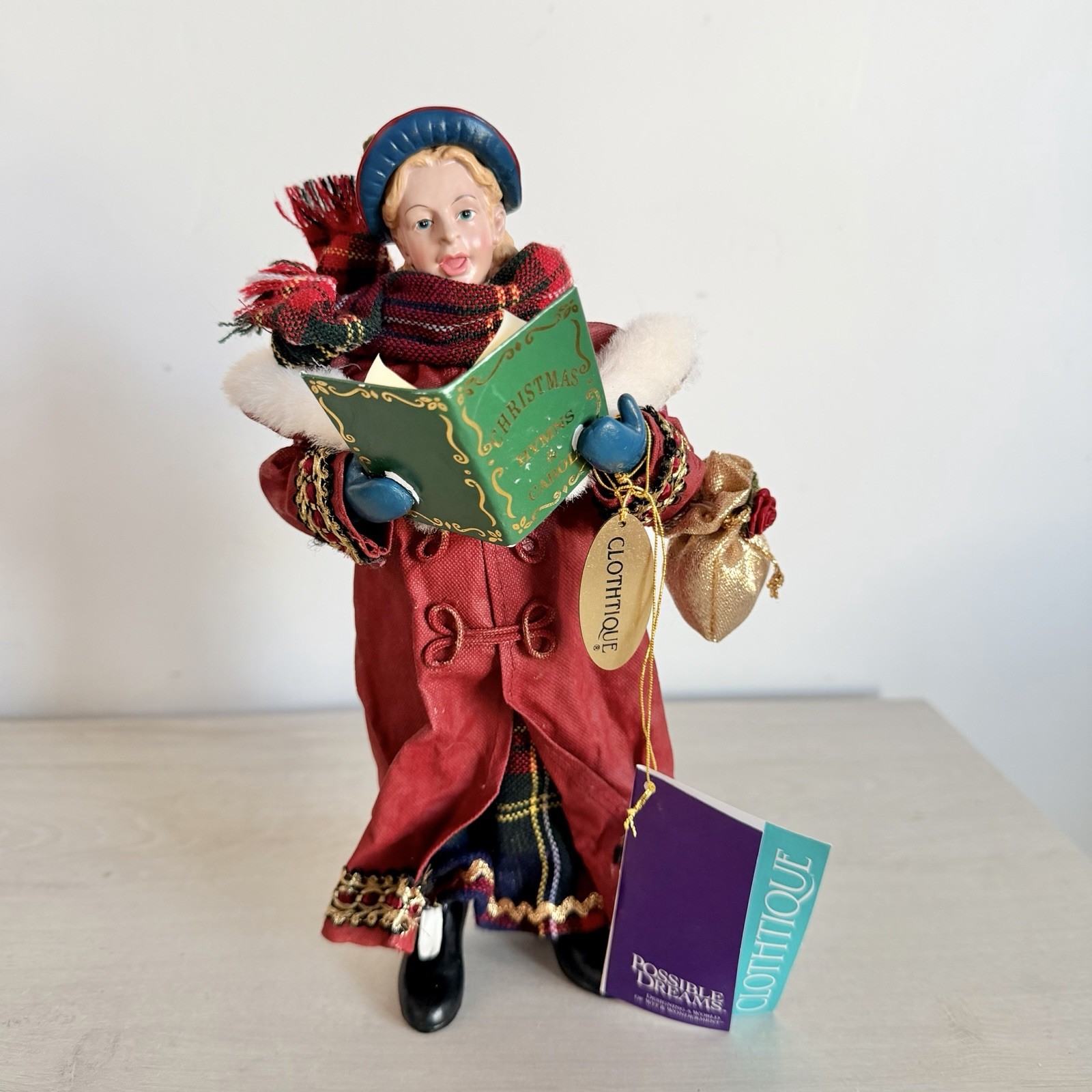 Possible Dreams Clothtique Madelene 2001 Old World Christmas Caroler 9” w/ Tags