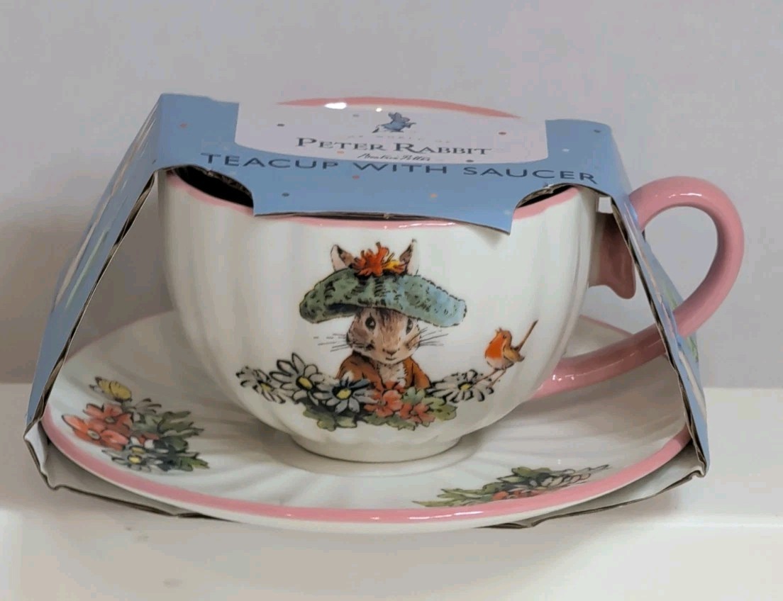 Peter Rabbit Collectible Teacup & Saucer Set Beatrix Potter New