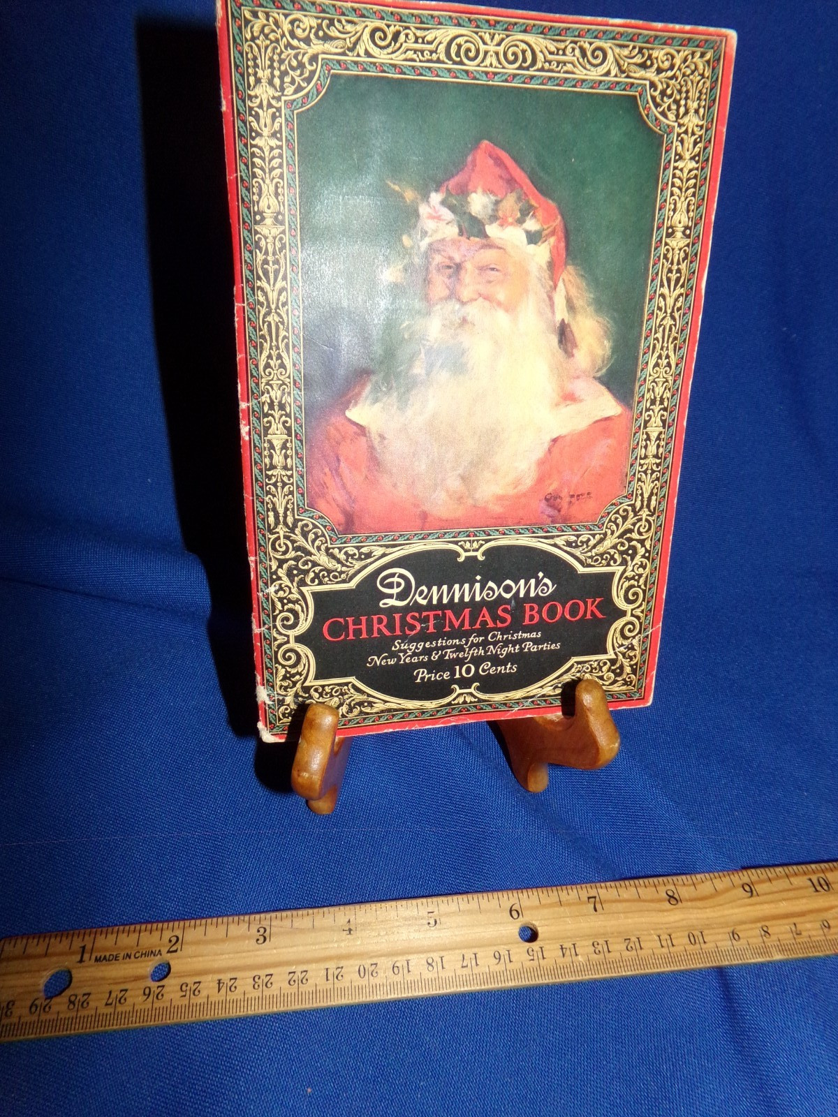Antique 1923 Dennison\'s Christmas Book W/ OOAK Household Hints Scrapbook Pages