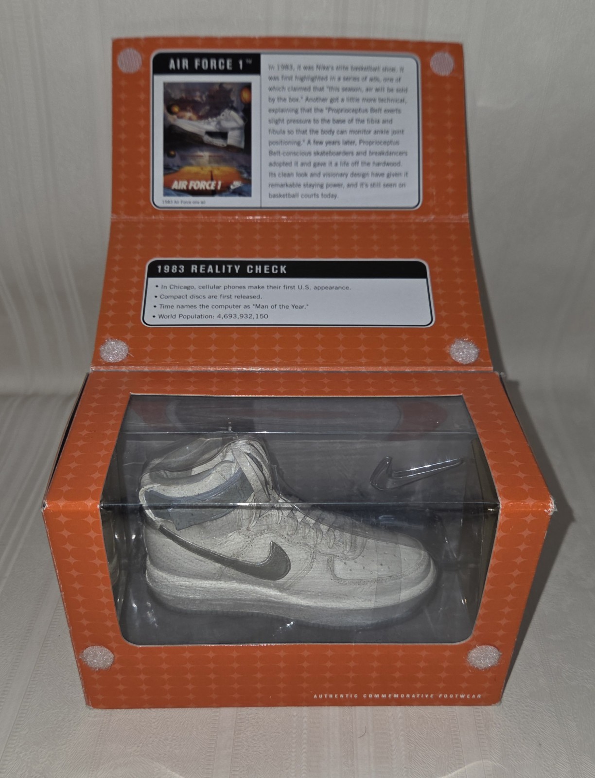 Nike Classics Air Force 1 White Silver Commemorative Model #4190 Limited Edition