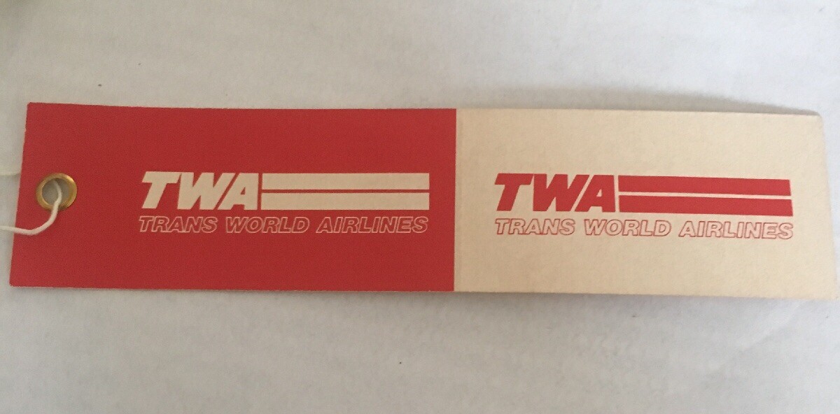 Vintage TWA (trans World Airlines) Luggage/Baggage Label, Unused, Circa 1980’s