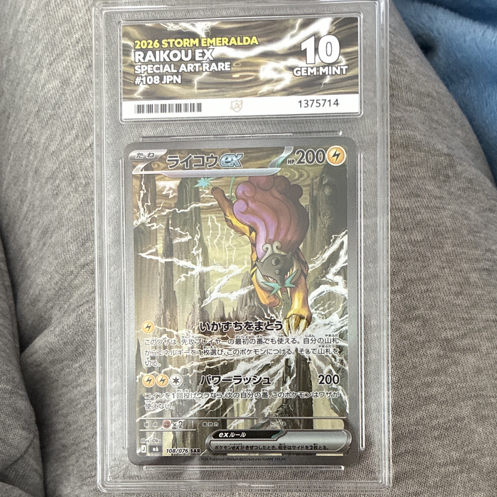 ACE 10 Raikou ex 108/076 2026 Storm Emeralda Japanese Foil Special Art Rare