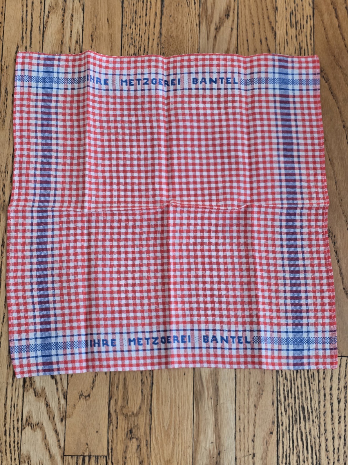 Vintage German Butcher Shop Advertising Towel Excellent