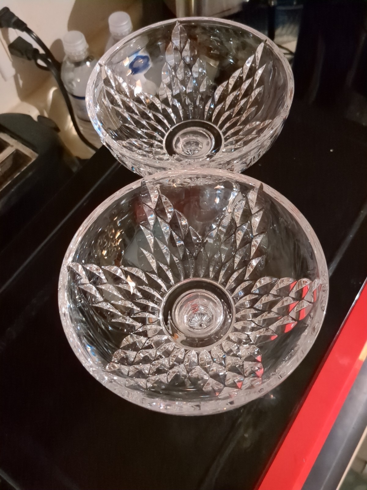 Vtg Bleikristall Germany 24 Led Pair Of Compots 5x5.5\