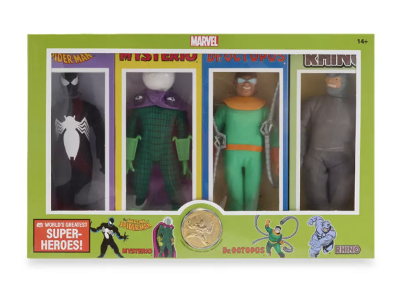 Disney Parks Spider-Man Mego 8\'\' Action Figure Set Greatest Super-Heroes New