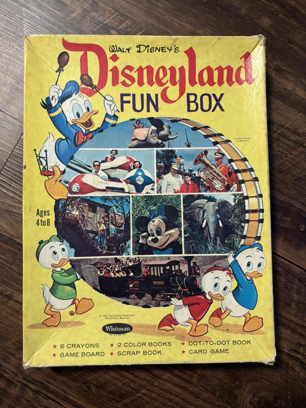 Disneyland 1965 Fun Box Card & Board Game w/ Color Books