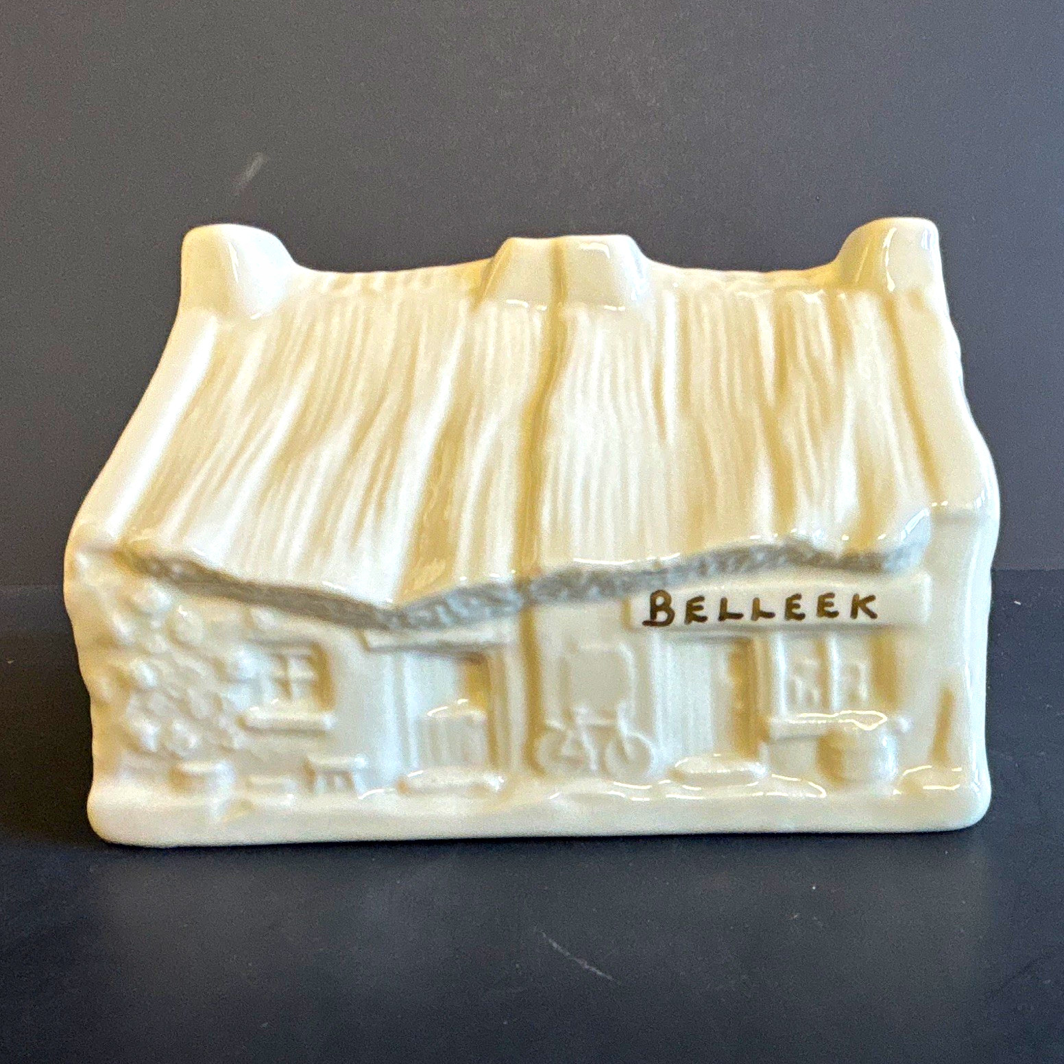 Vtg Belleek Irish Skelligs Lane Cottage Votive Parian China  Signed 1996