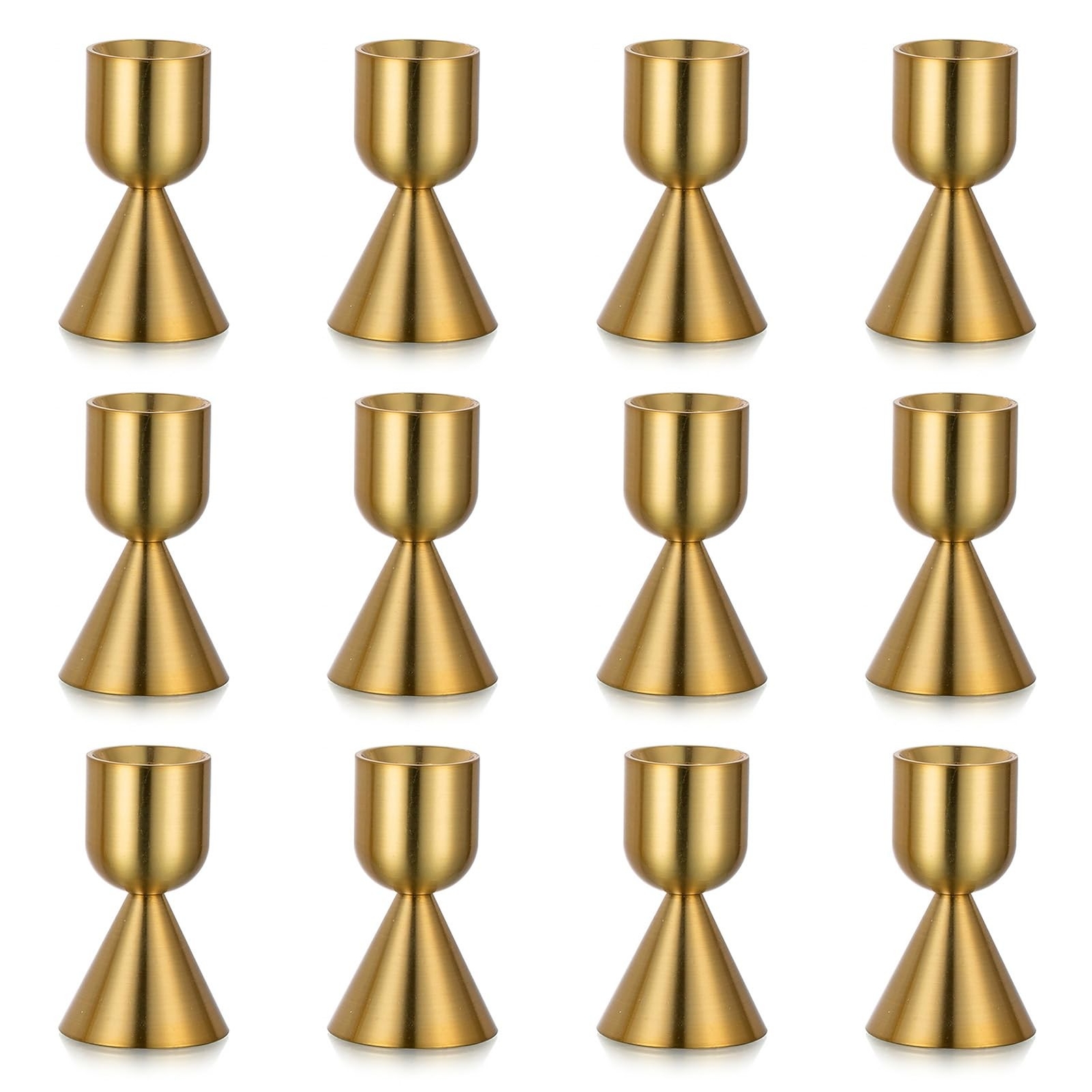 NUPTIO Gold Candlestick Holder Bulk: 12 Pcs Taper Candlesticks Holders for Ta... NUPTIO Gold Candlestick Holder Bulk: 12 Pcs Taper Candlesticks Holders for Ta...