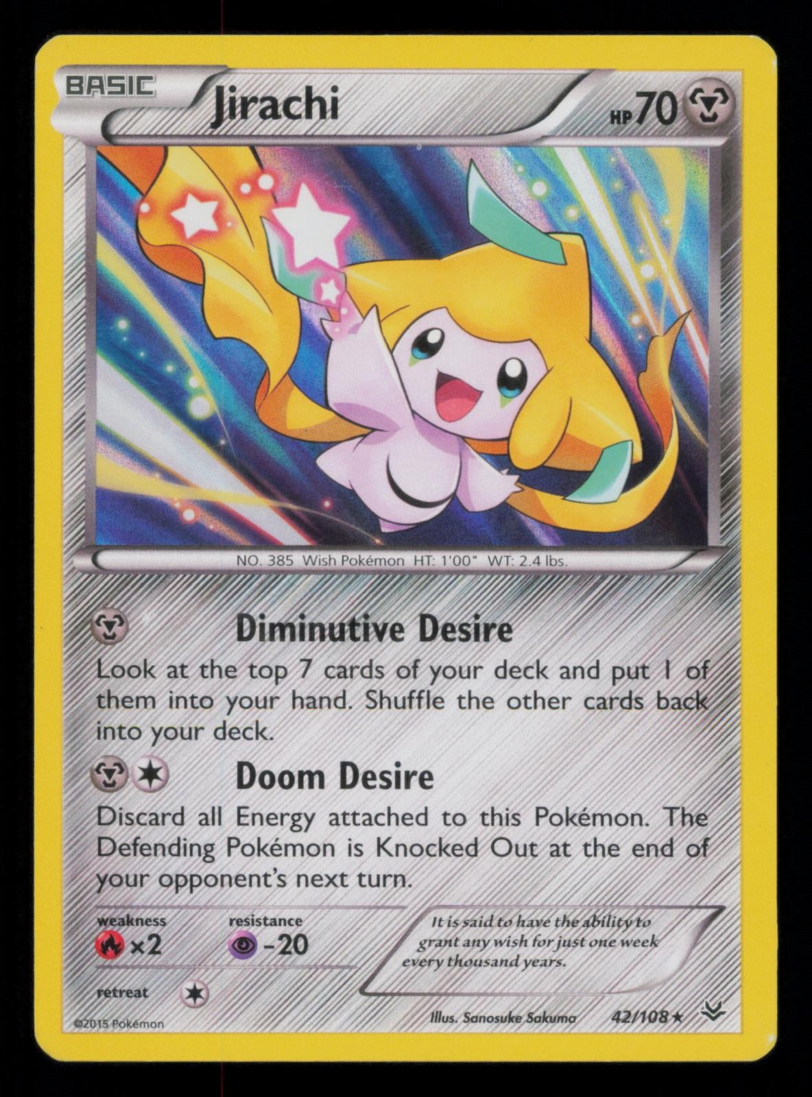 Jirachi 42/108 Holo Rare Roaring Skies Pokemon Lightly Played