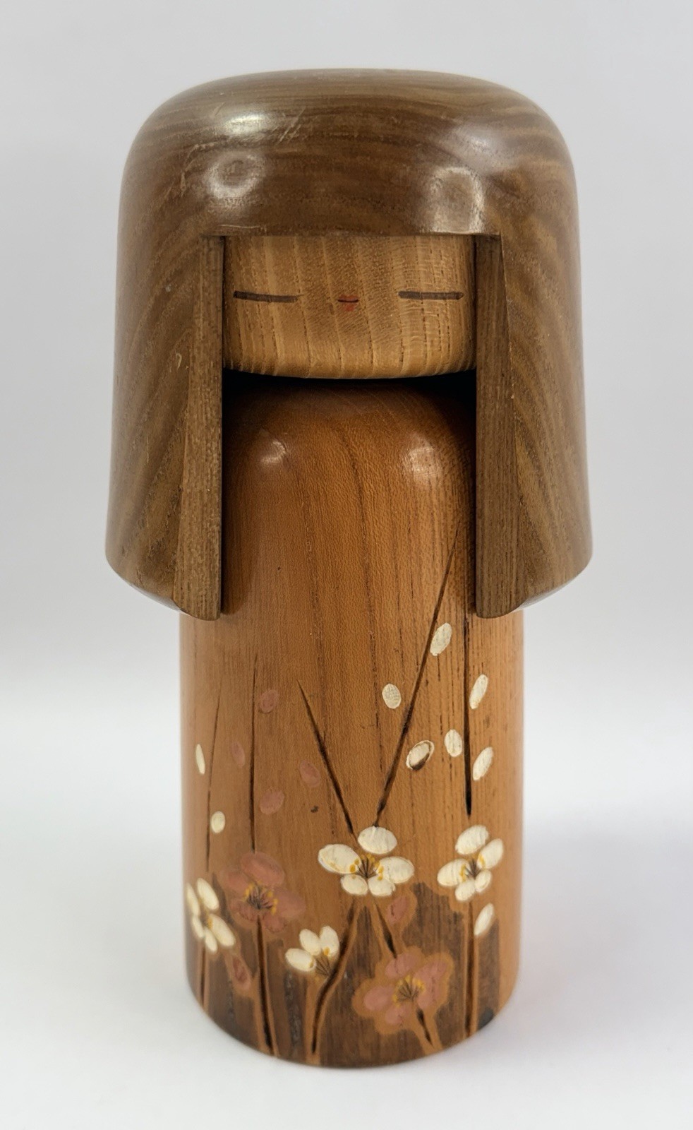 Signed Vintage Japanese Sosaku Kokeshi Doll Takeda Daisuke Carved Wood 7.5
