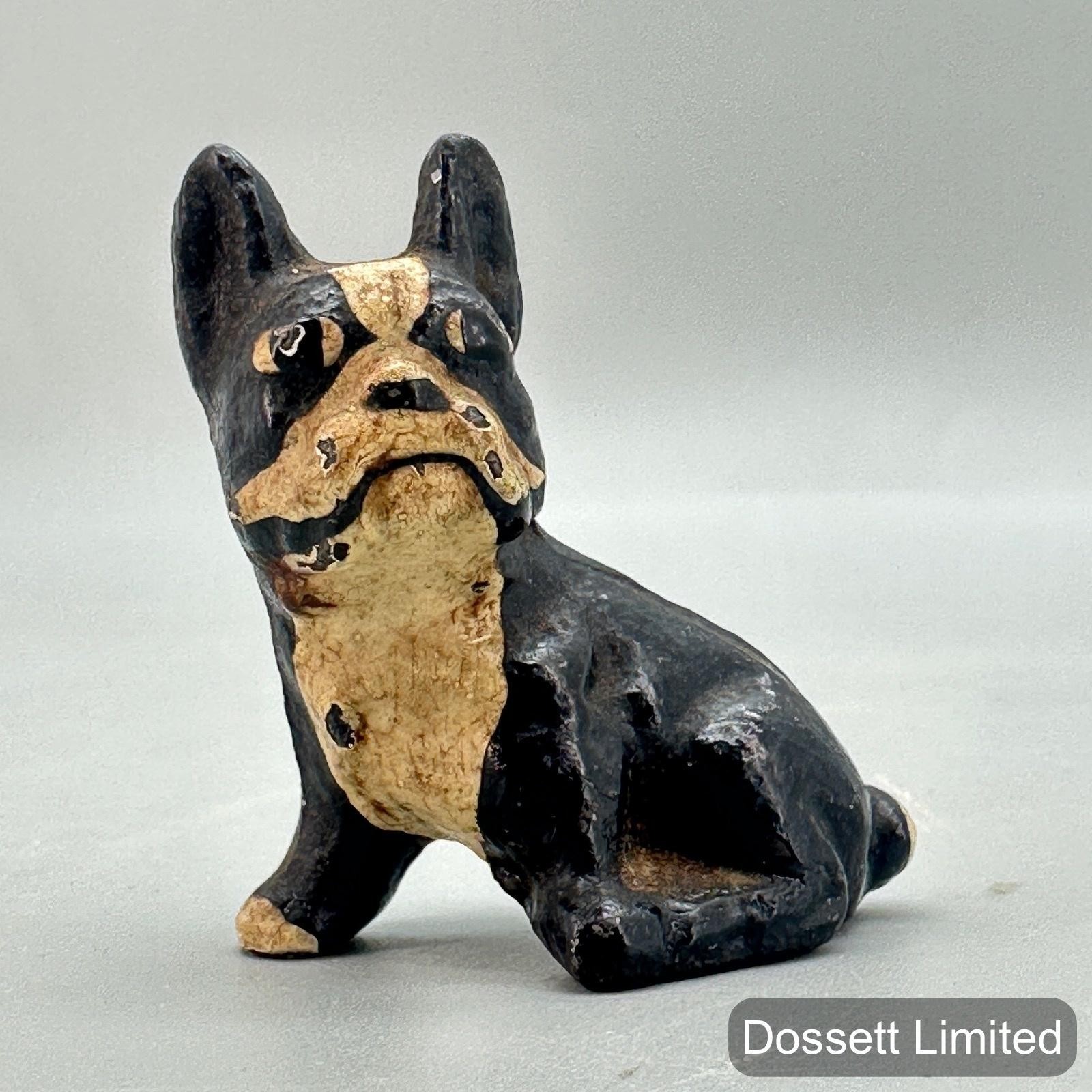 Vintage I.S. Spencer Foundry Cast Iron Boston Terrier Dog Figurine Small