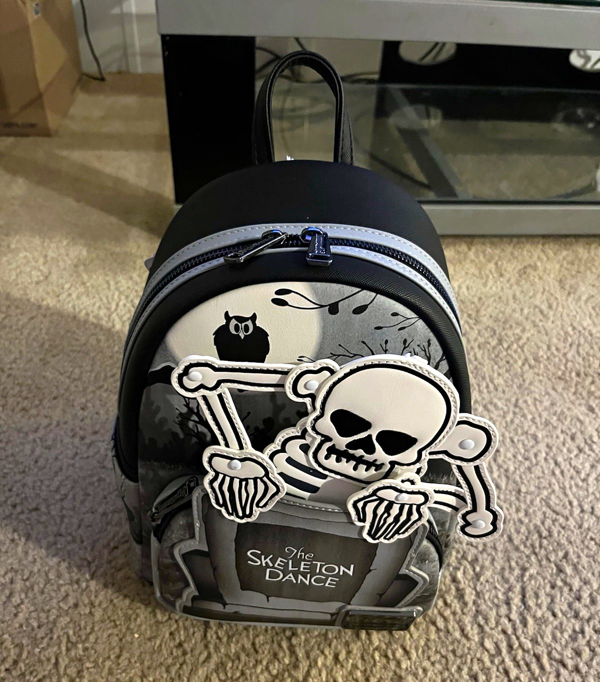 Loungefly Disney The Skeleton Dance Glow in the Dark Mini Backpack Black/Gray