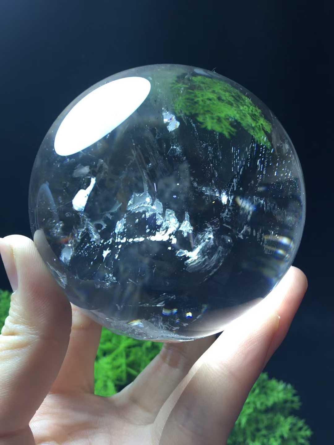 1.33LB Natural White Quartz Sphere Energy Crystal Ball Reiki Healing Decor
