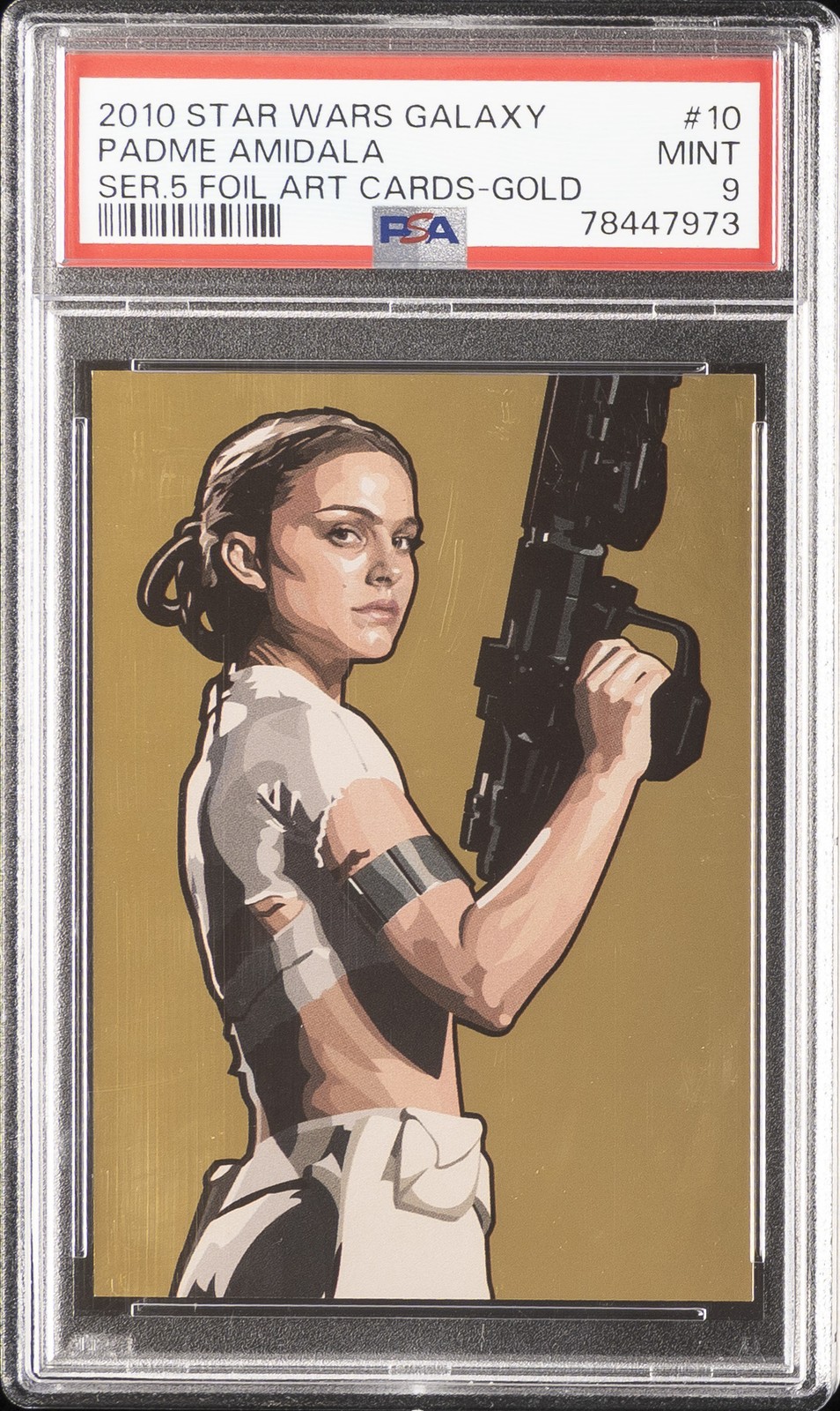 2010 TOPPS STAR WARS GALAXY SERIES 5 FOIL ART CARDS PADME AMIDALA 350/770 PSA 9