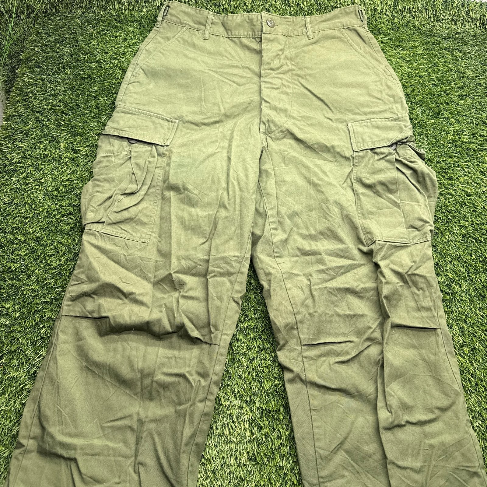 Vintage Vietnam War US Military OG-107 Tropical Jungle Fatigue Trousers Med Long