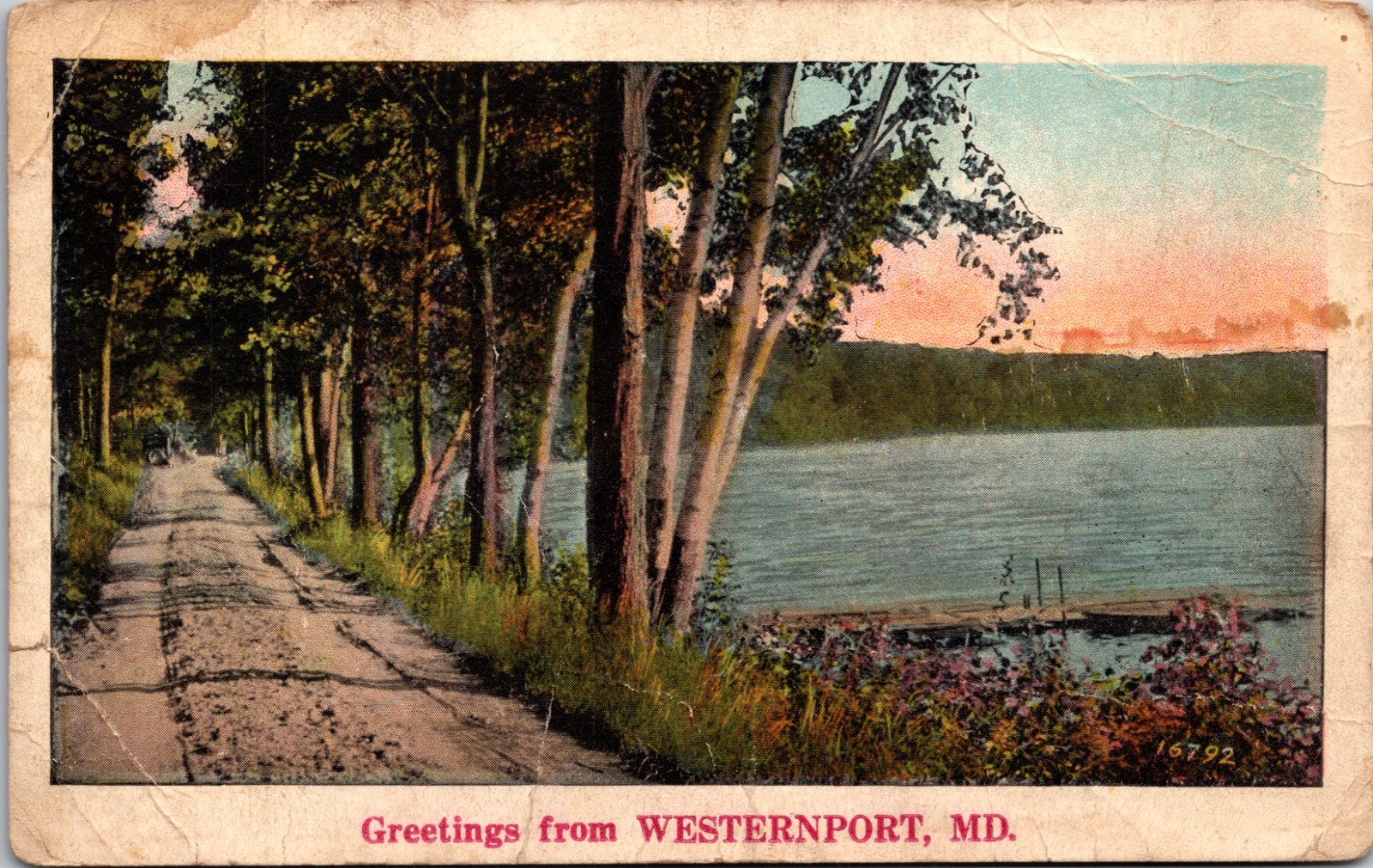 Generic Scenic Greetings Country Road Westernport Maryland MD WB Postcard XM20