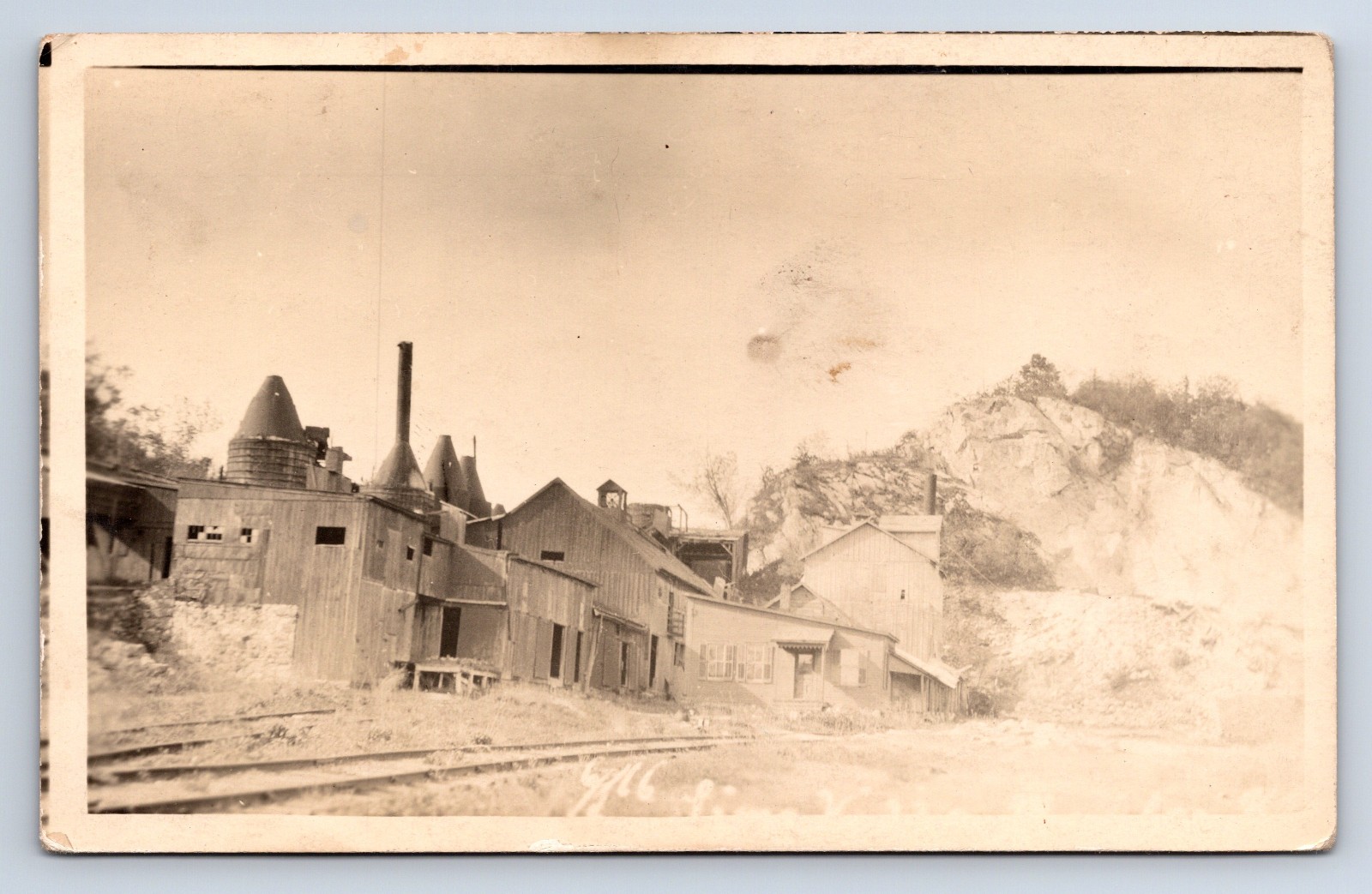 Vintage RPPC Lime Mill Kiln Factory Industrial Unknown Location Z1
