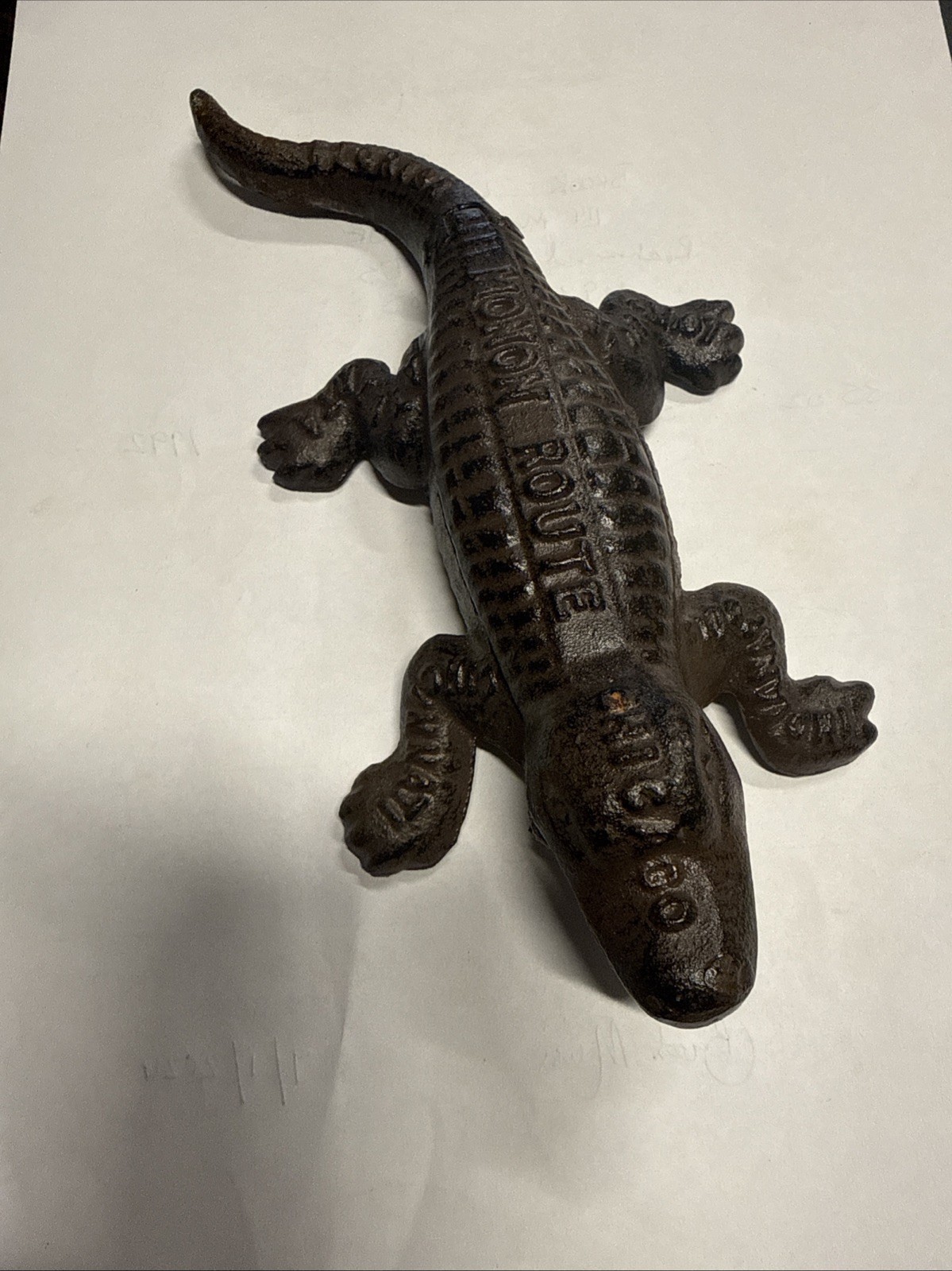 Monon Route Railroad Cast Iron Alligator Match Safe