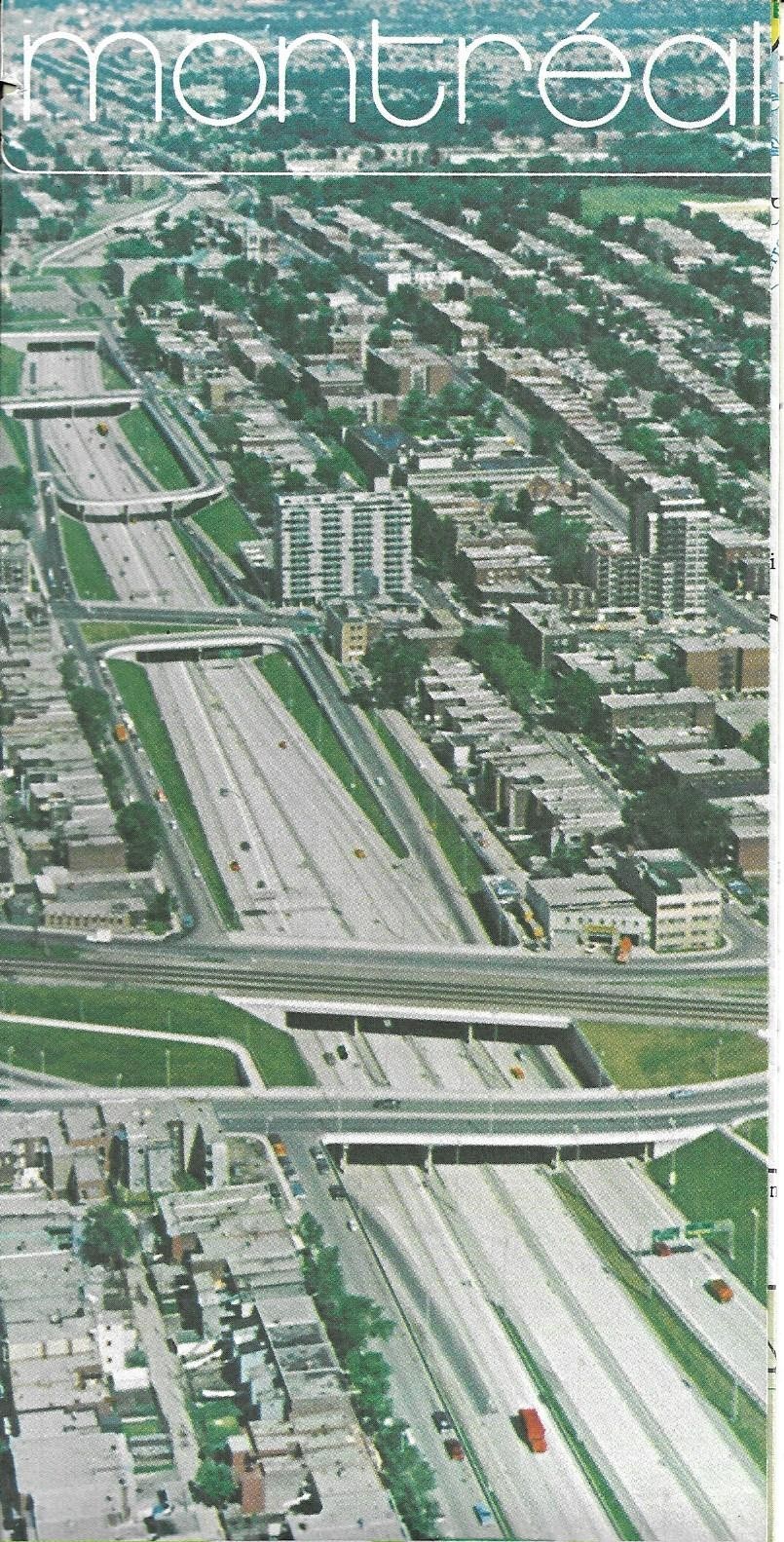 Vintage 1972 Road Map of Downtown Montreal Quebec Canada.