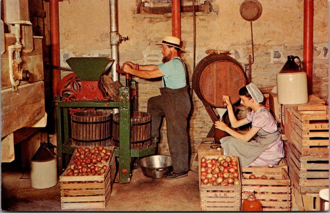 APPLE CIDER PRESS Mill Bridge Museum SOUDERSBURG, Pennsylvania PA Postcard