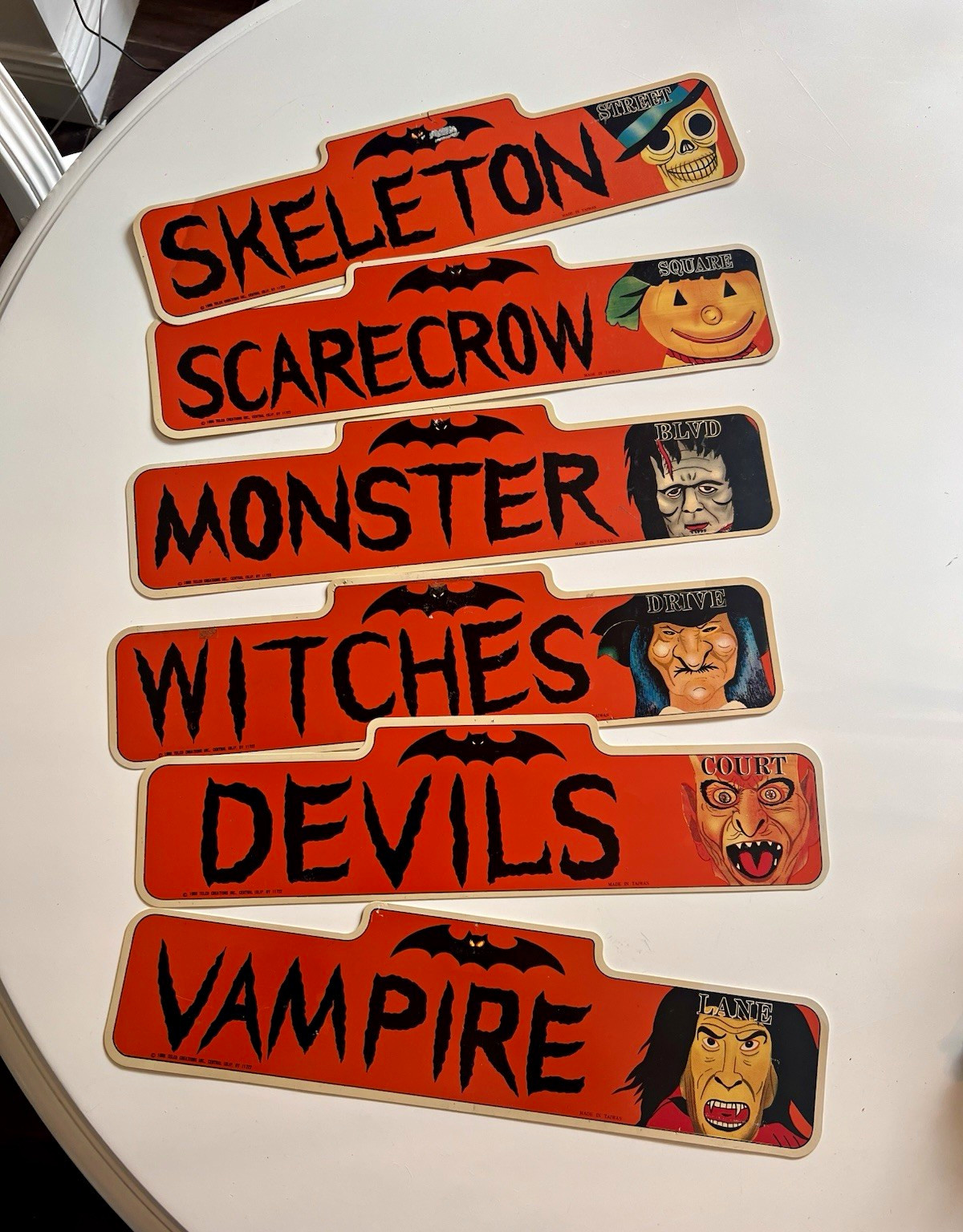Rare Vintage 1988 Telco Creations Halloween plastic street signs. 18” Long