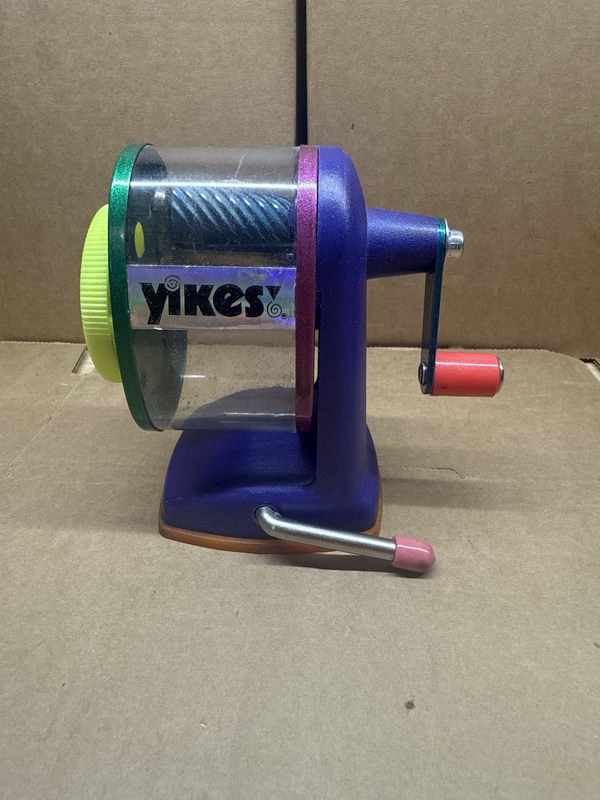 Vtg 90s Yikes Neon Pencil Sharpener Desk 1990s USA Nickelodeon-Style Retro