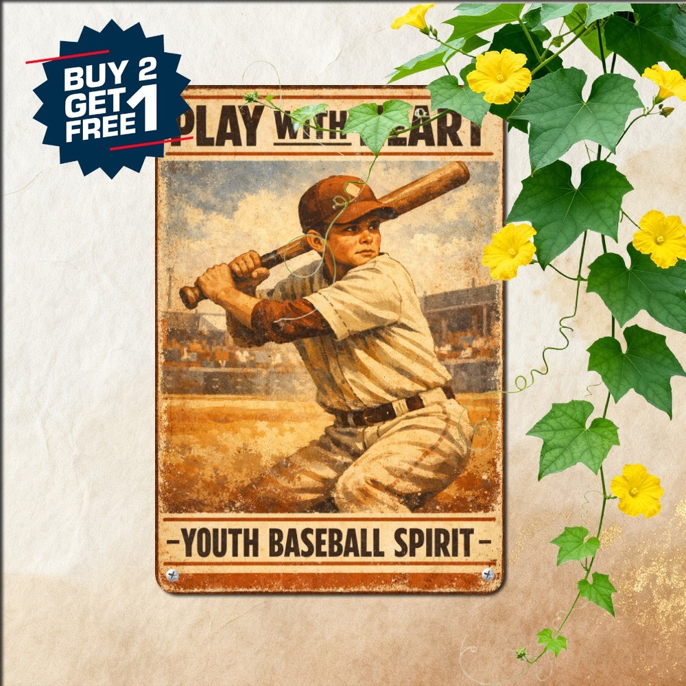 Classic Baseball Ballpark Wall Poster Sign Retro Sports Metal Plaque 8x12