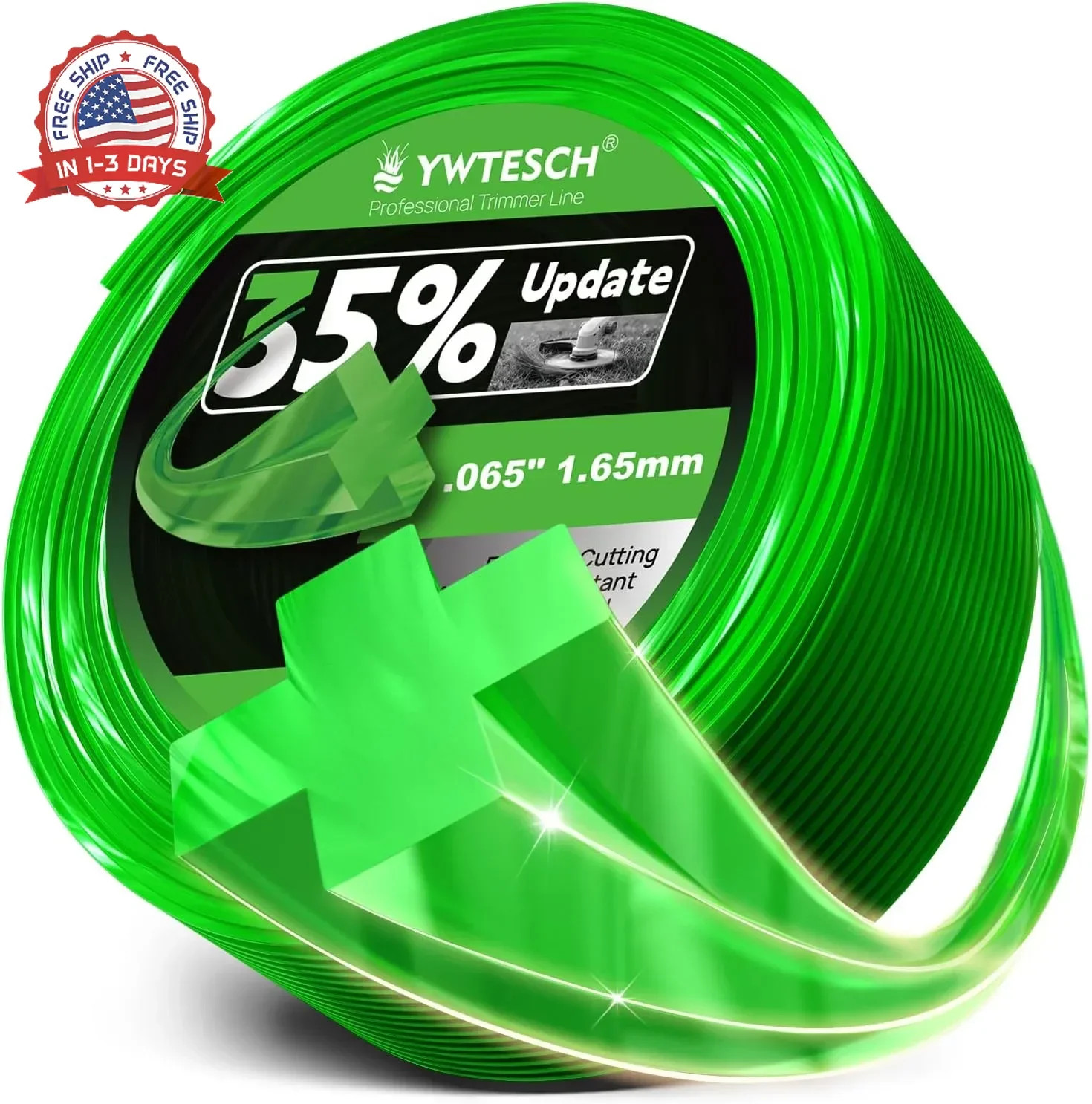 String Trimmer Line, 0.065'' x 1.0lbs Cross Weed Eater String, Trimmer L