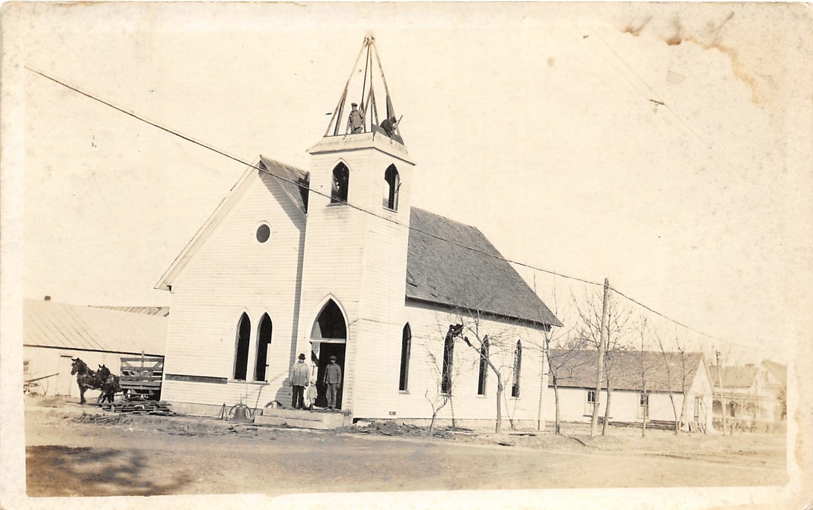 J7/ York? Nebraska RPPC Postcard c1910 Church Building Construction 82