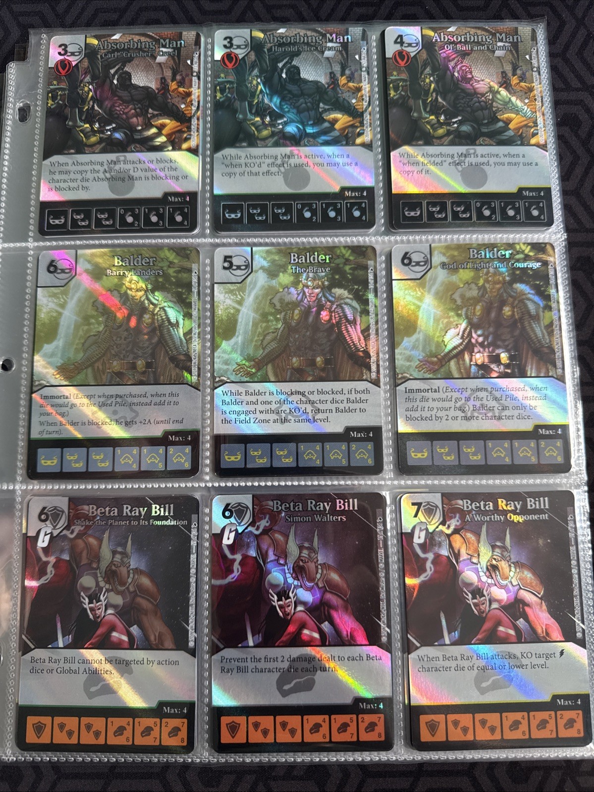 Marvel WizKids the Mighty Thor Dice Masters Full Foil Set