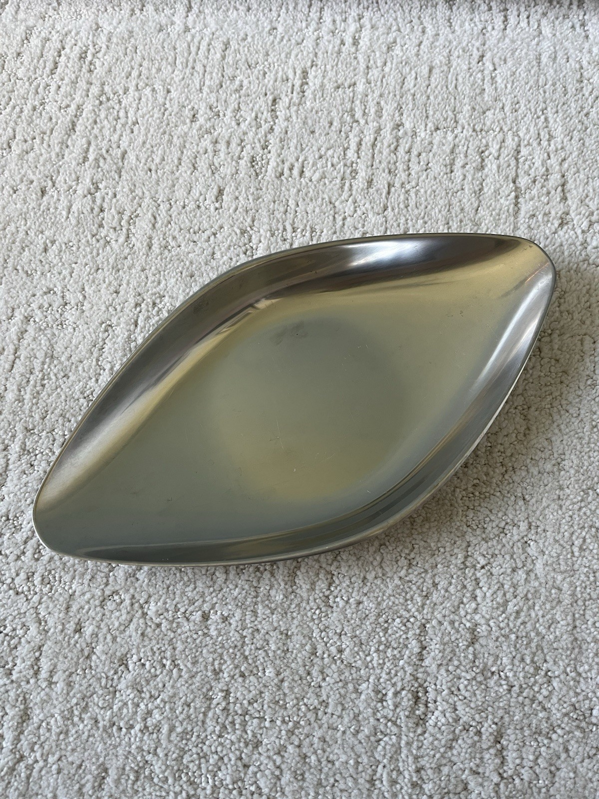 Vintage WMF Cromargan Germany Stainless Steel Leaf Serving Tray MCM 11”